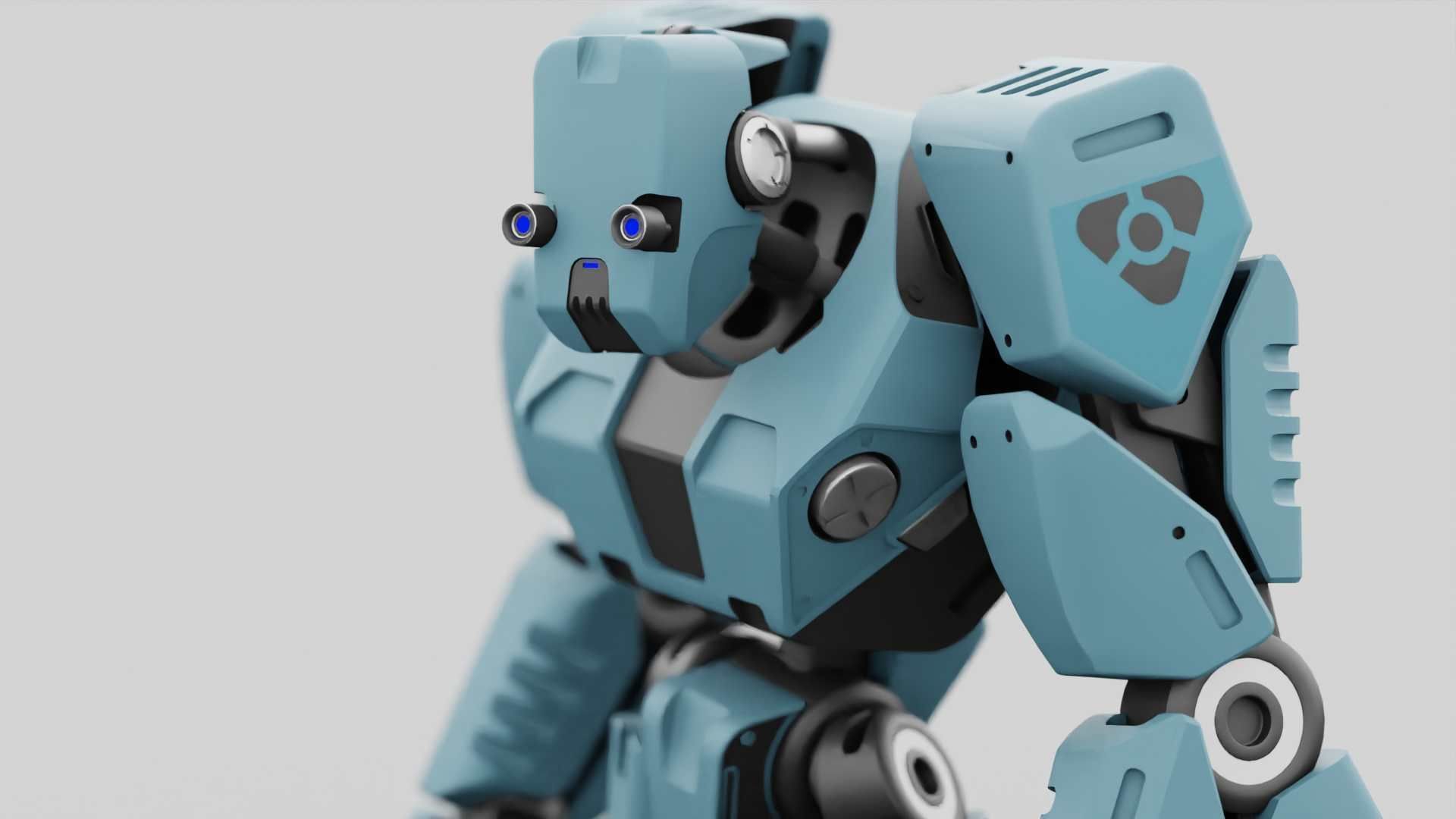 CYBER DROID RIGGED 3D model_28