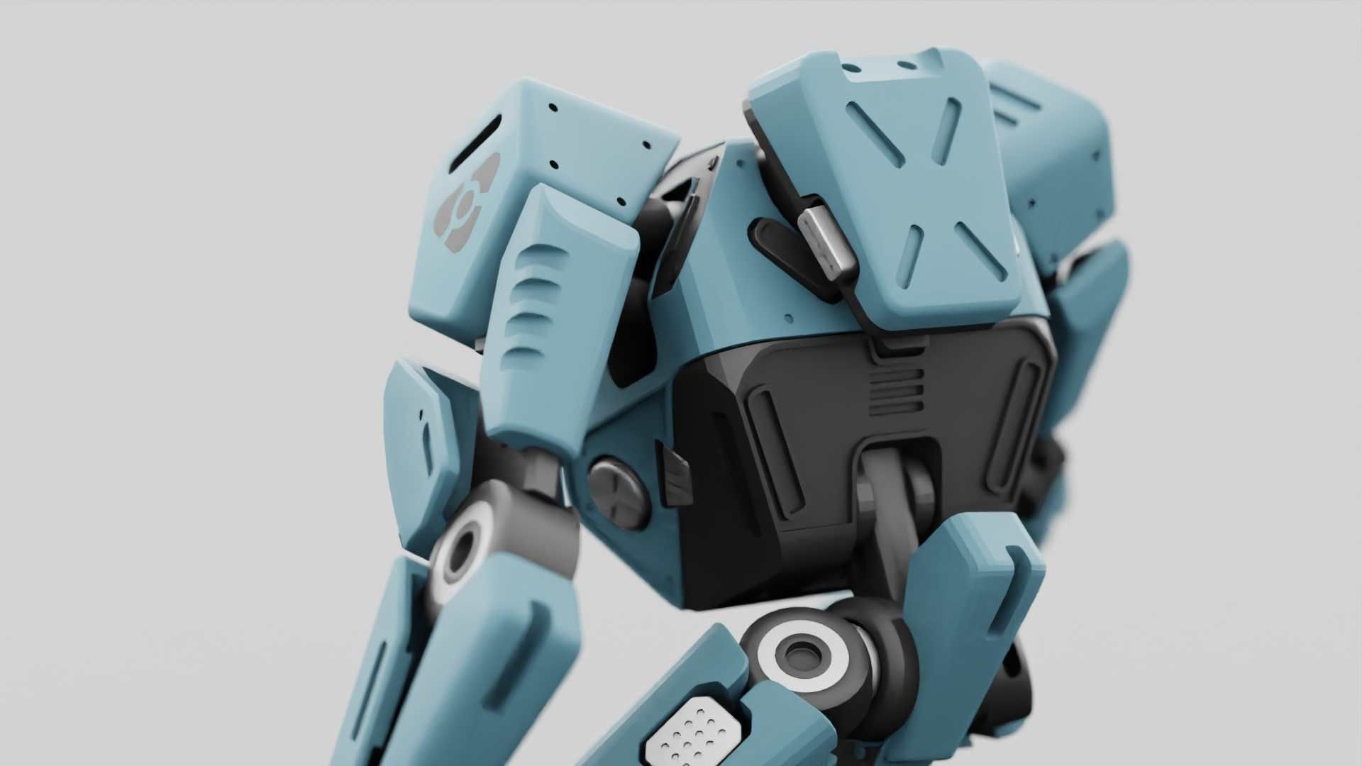 CYBER DROID RIGGED 3D model_16