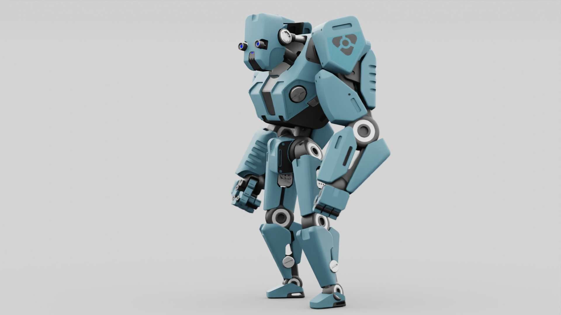 CYBER DROID RIGGED 3D model_19