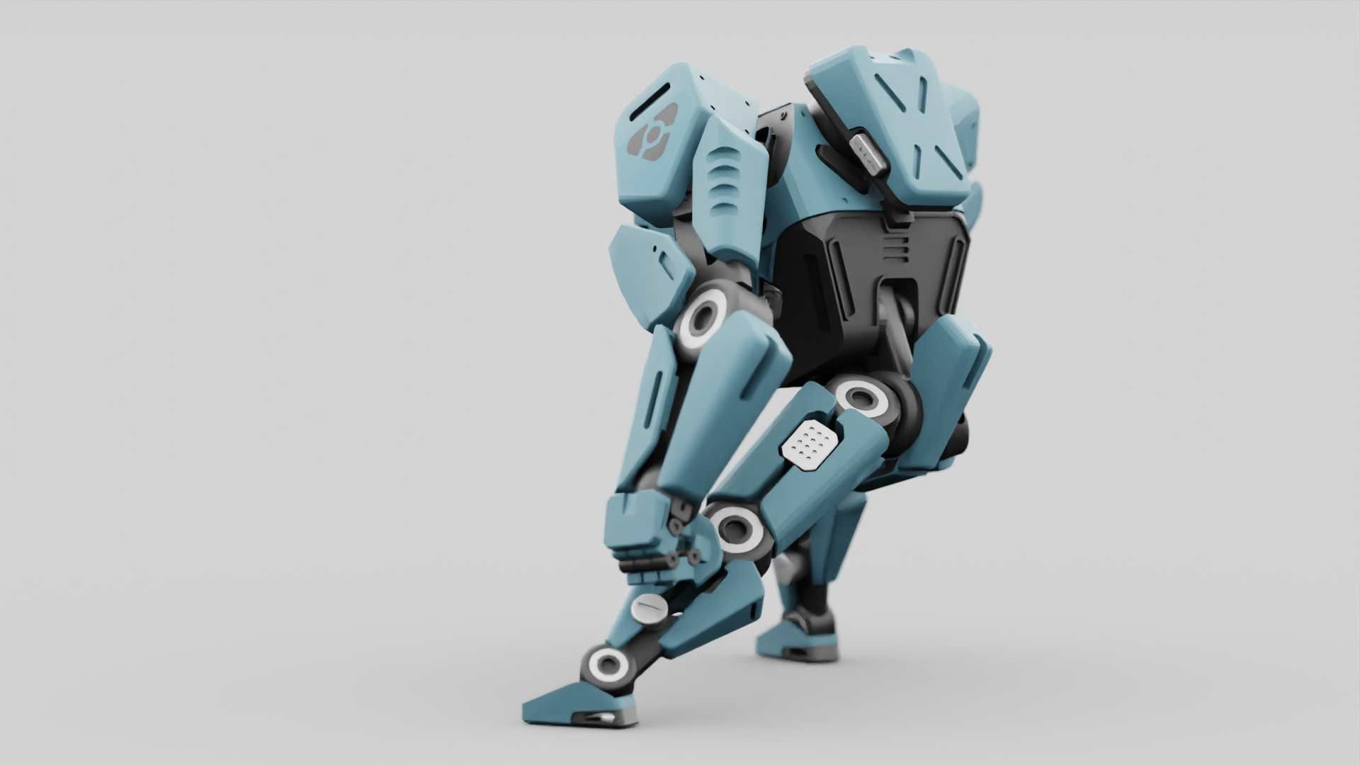 CYBER DROID RIGGED 3D model_4