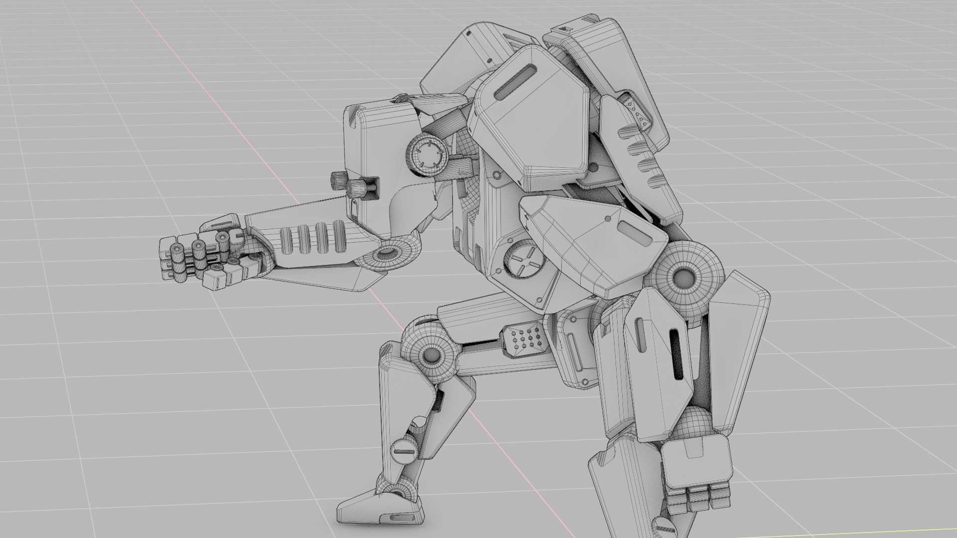 CYBER DROID RIGGED 3D model_38