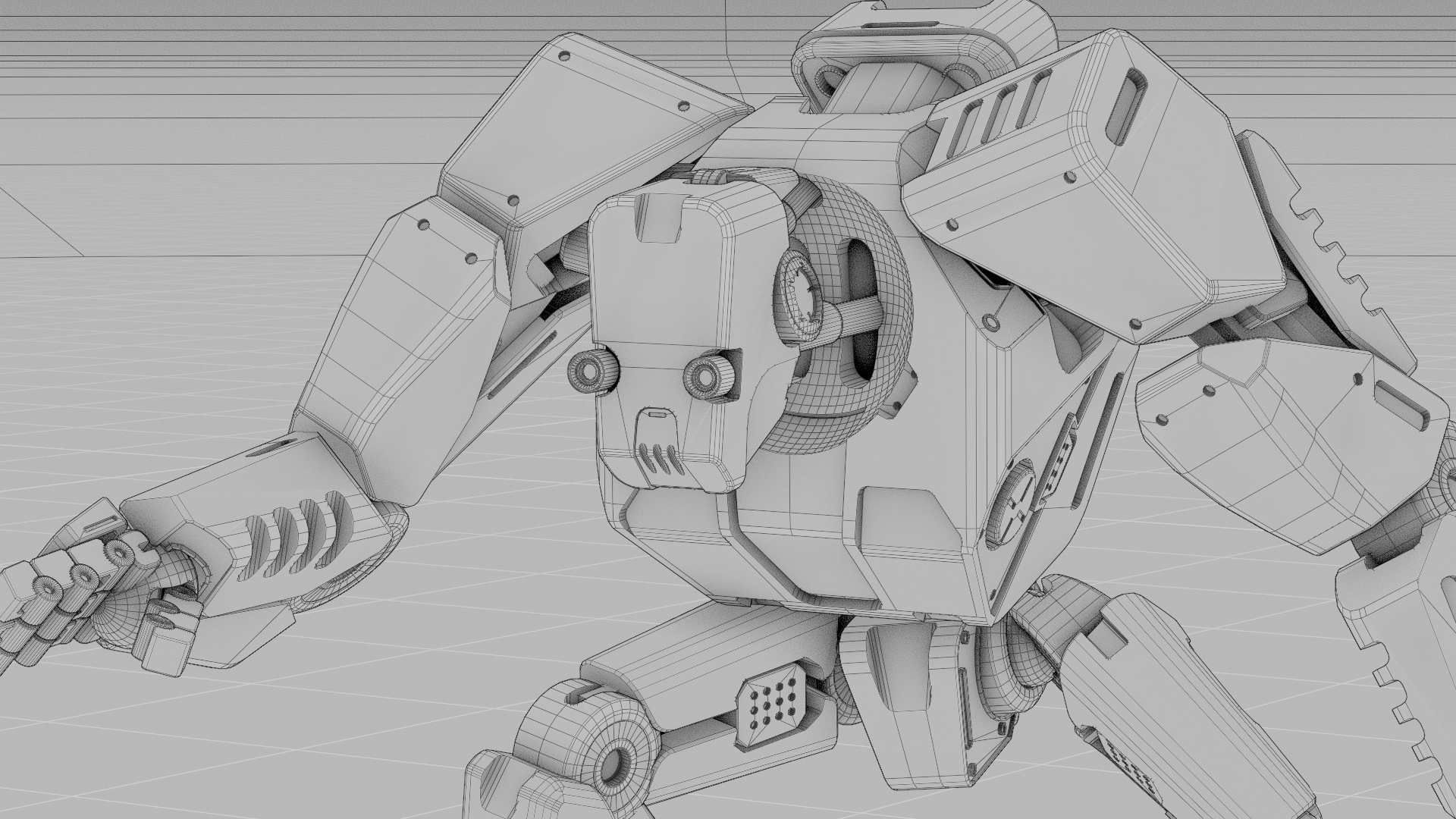 CYBER DROID RIGGED 3D model_37