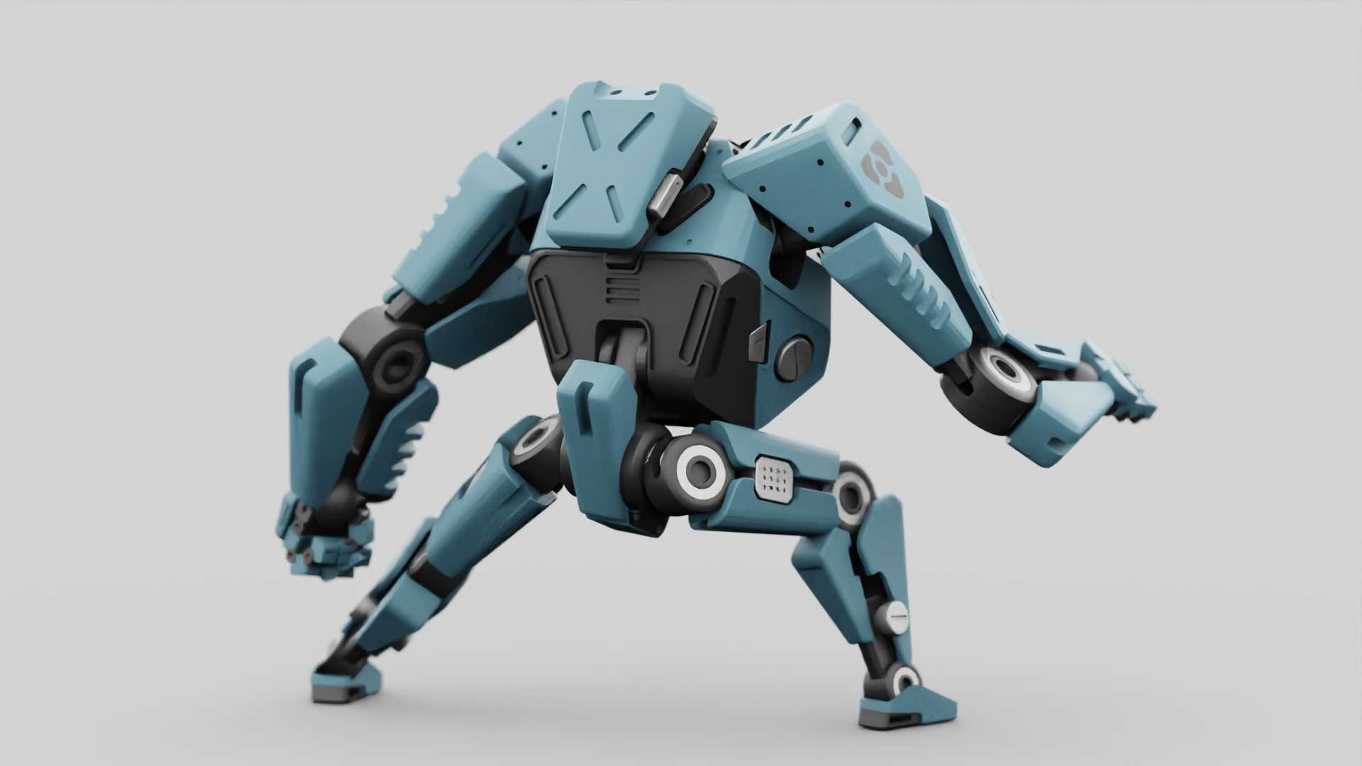 CYBER DROID RIGGED 3D model_7