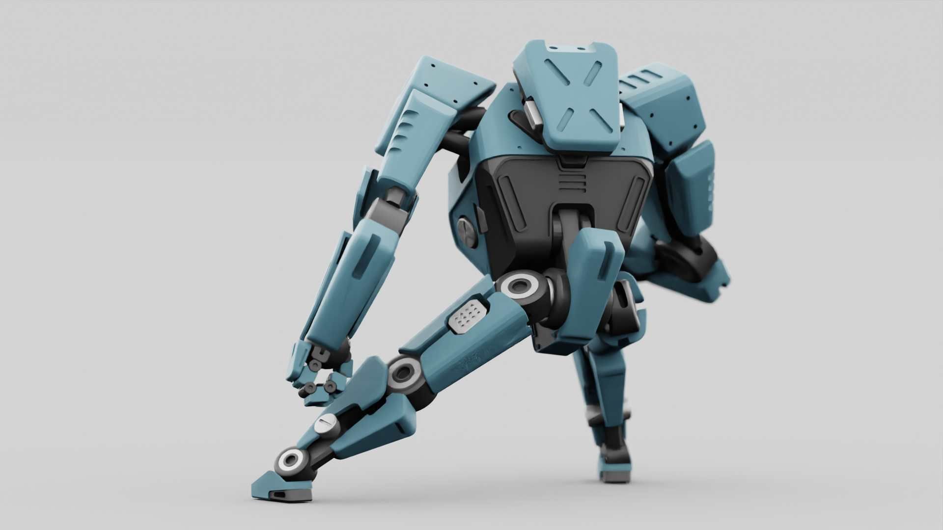 CYBER DROID RIGGED 3D model_5