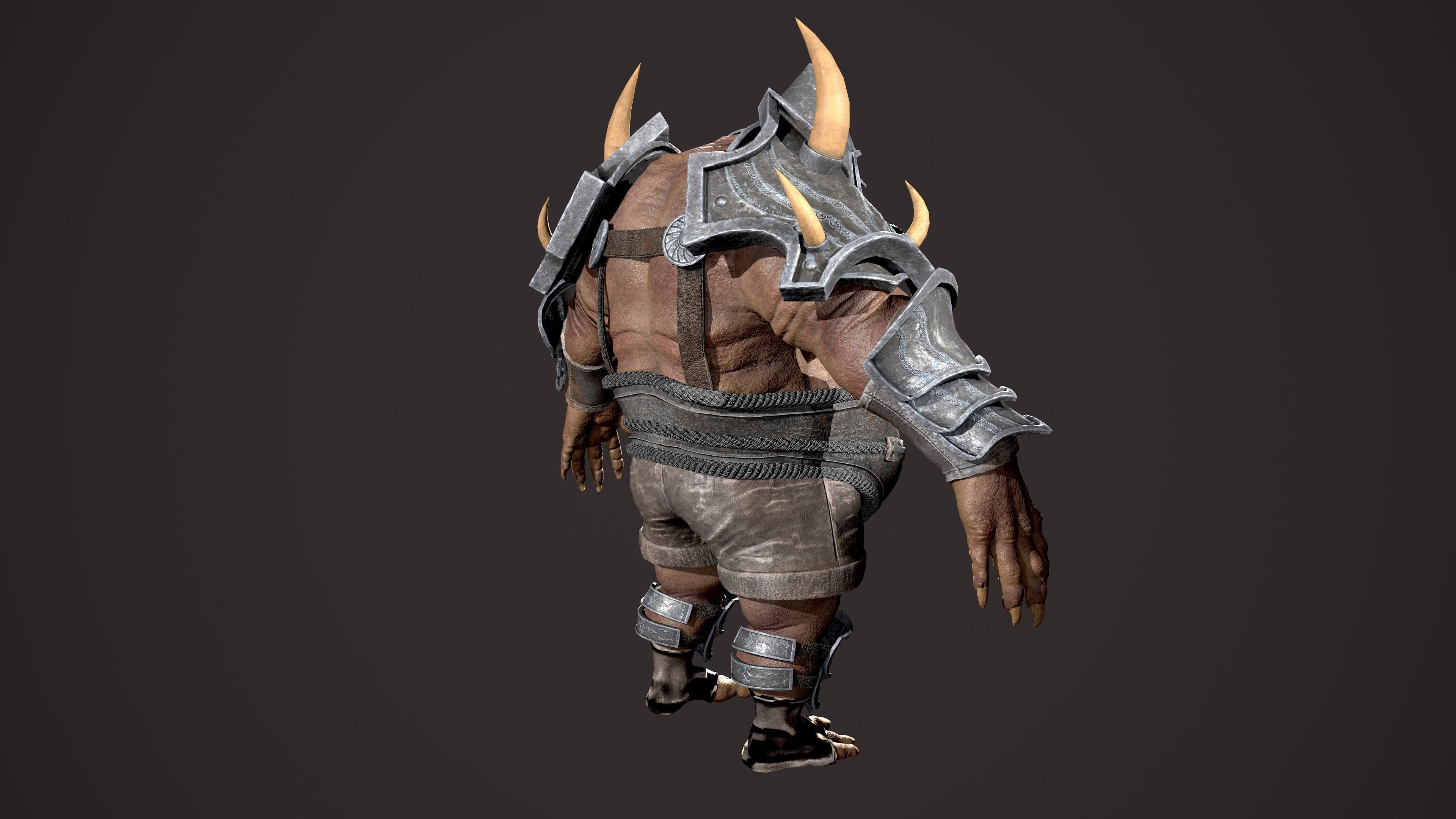 Ogre Bull Low-poly 3D model_4