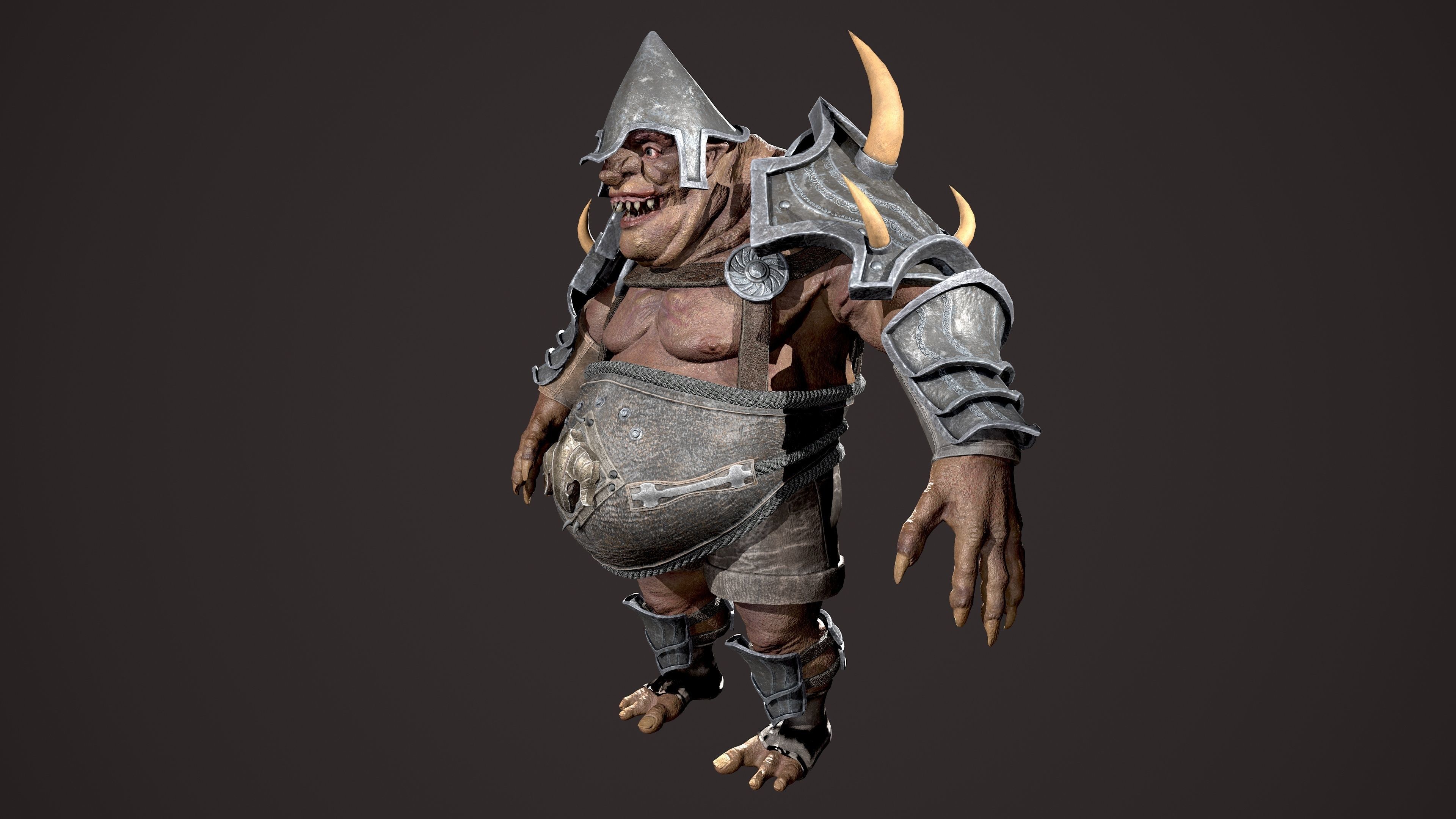 Ogre Bull Low-poly 3D model_8