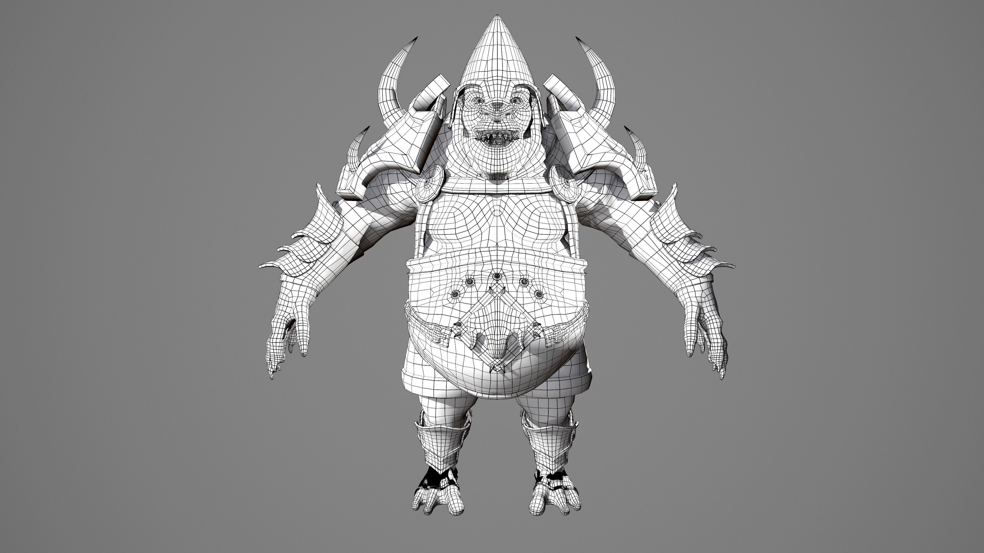 Ogre Bull Low-poly 3D model_14