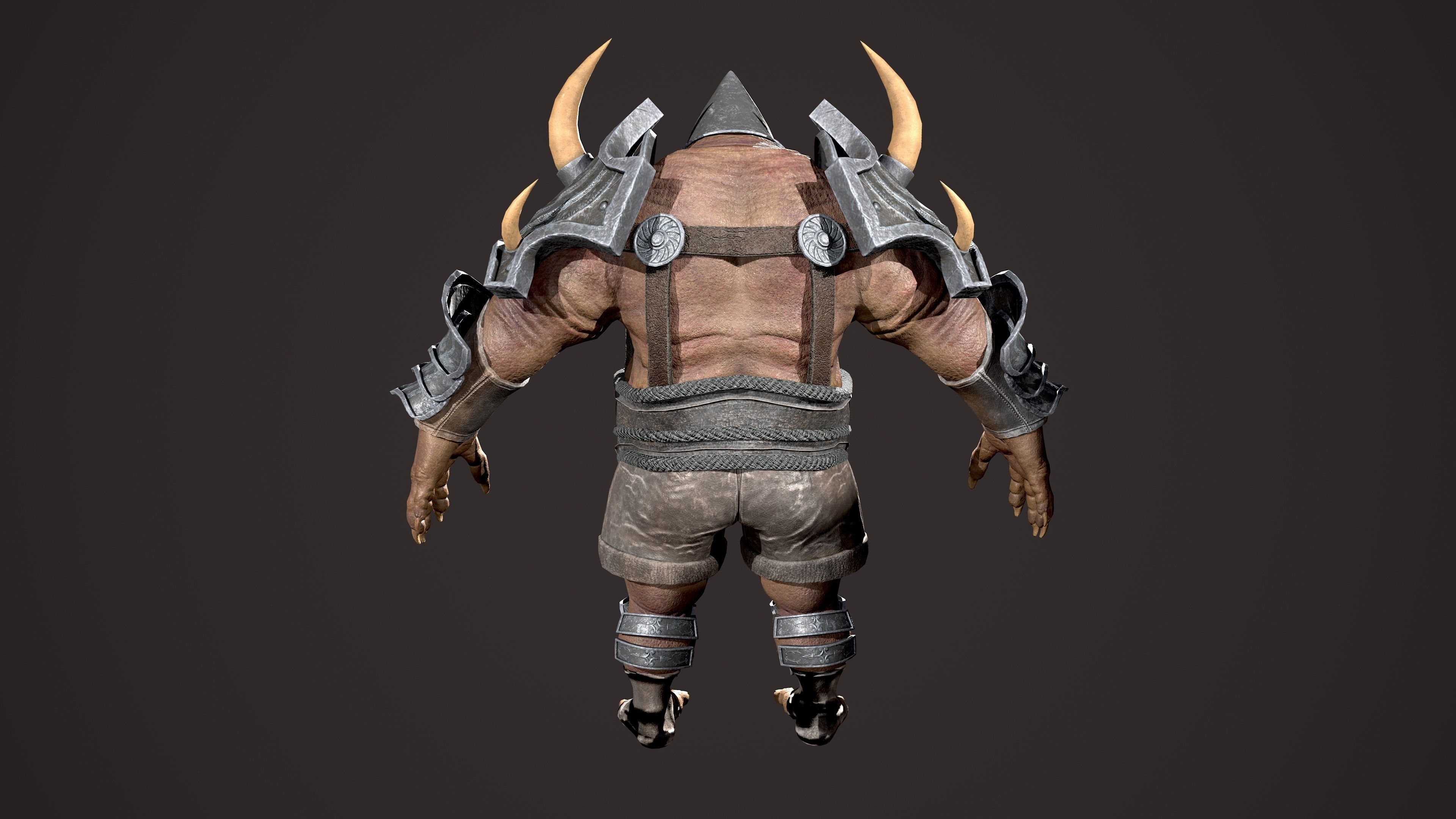 Ogre Bull Low-poly 3D model_5