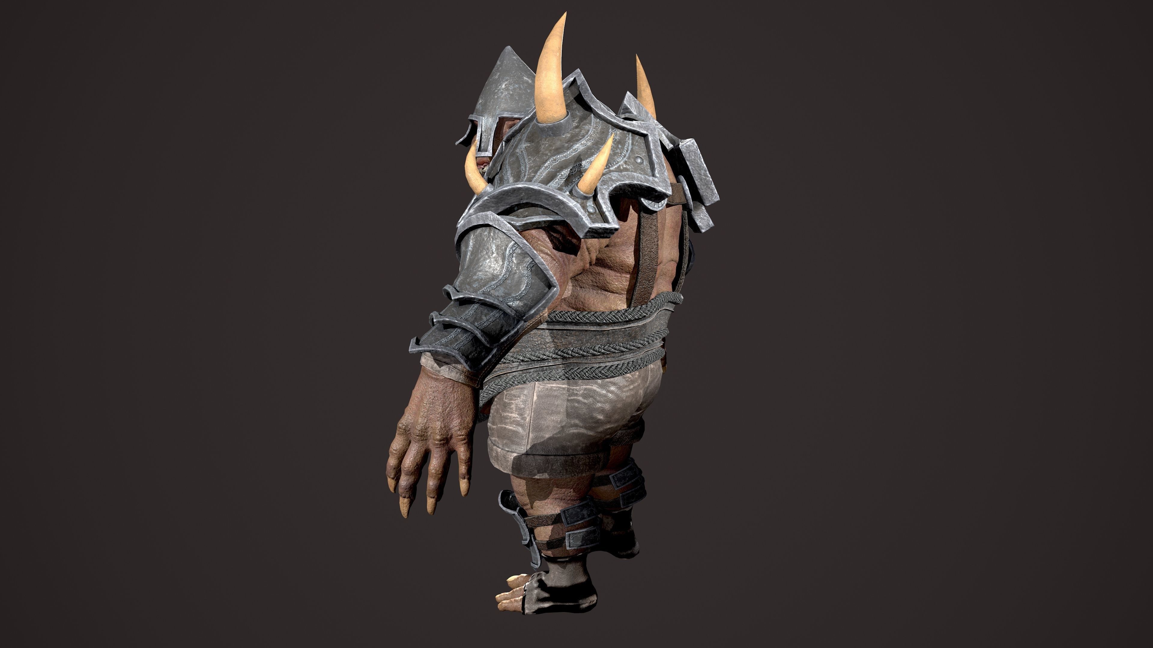 Ogre Bull Low-poly 3D model_6