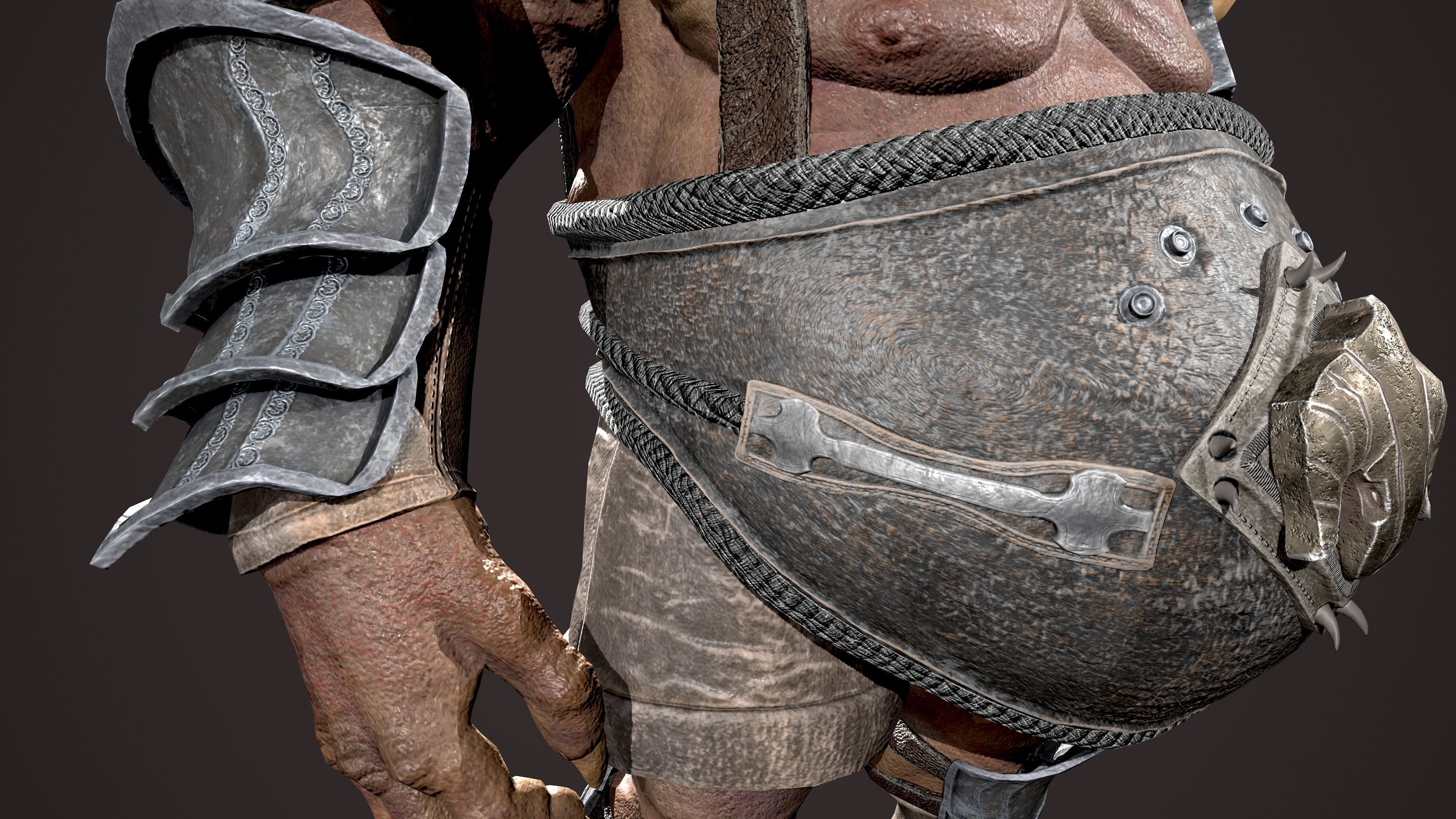 Ogre Bull Low-poly 3D model_10