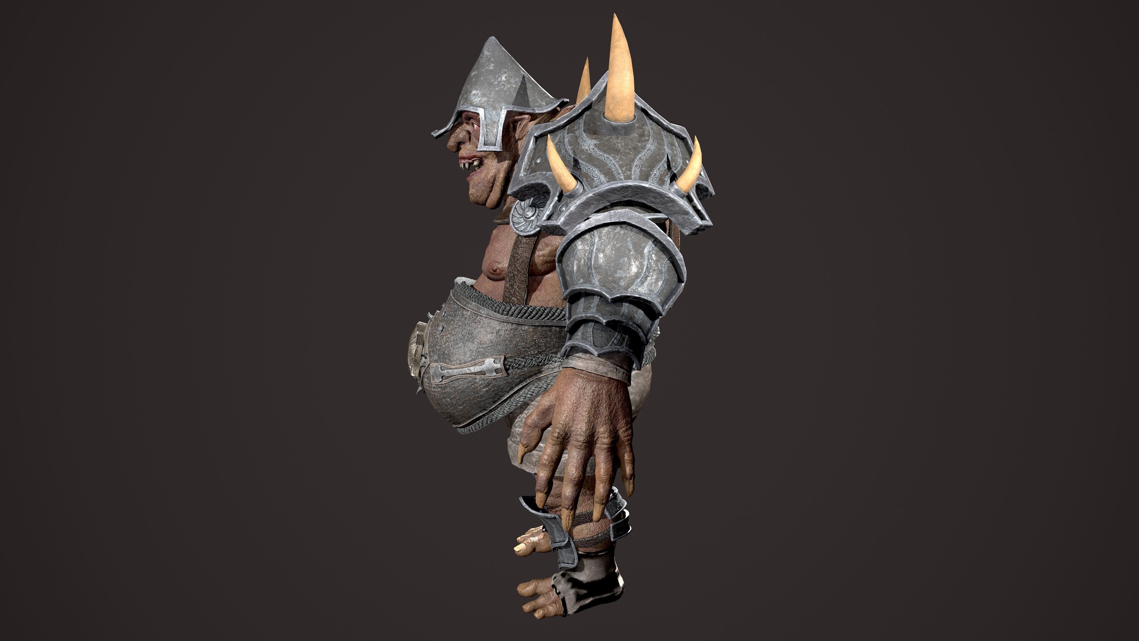 Ogre Bull Low-poly 3D model_7