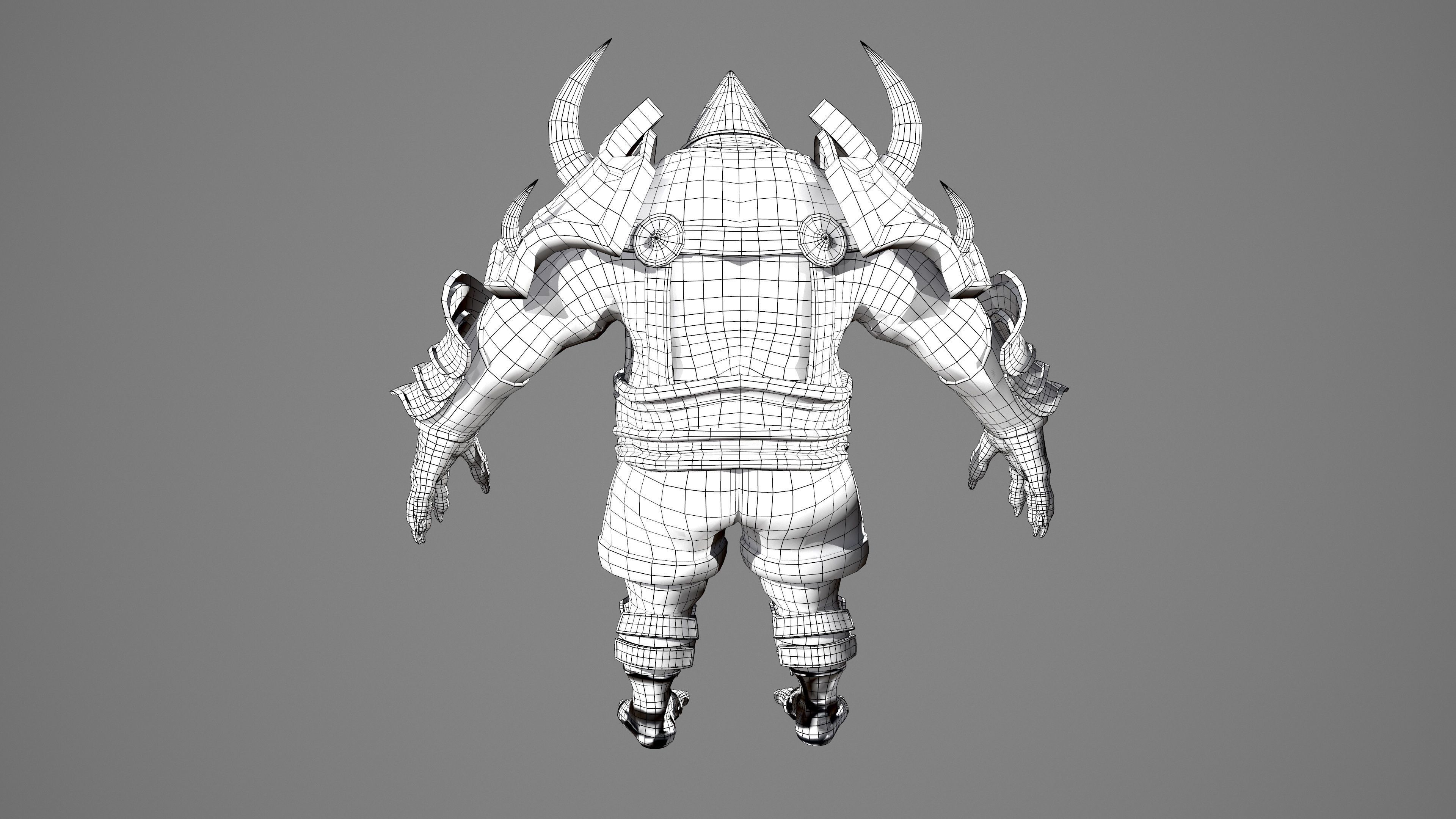 Ogre Bull Low-poly 3D model_15