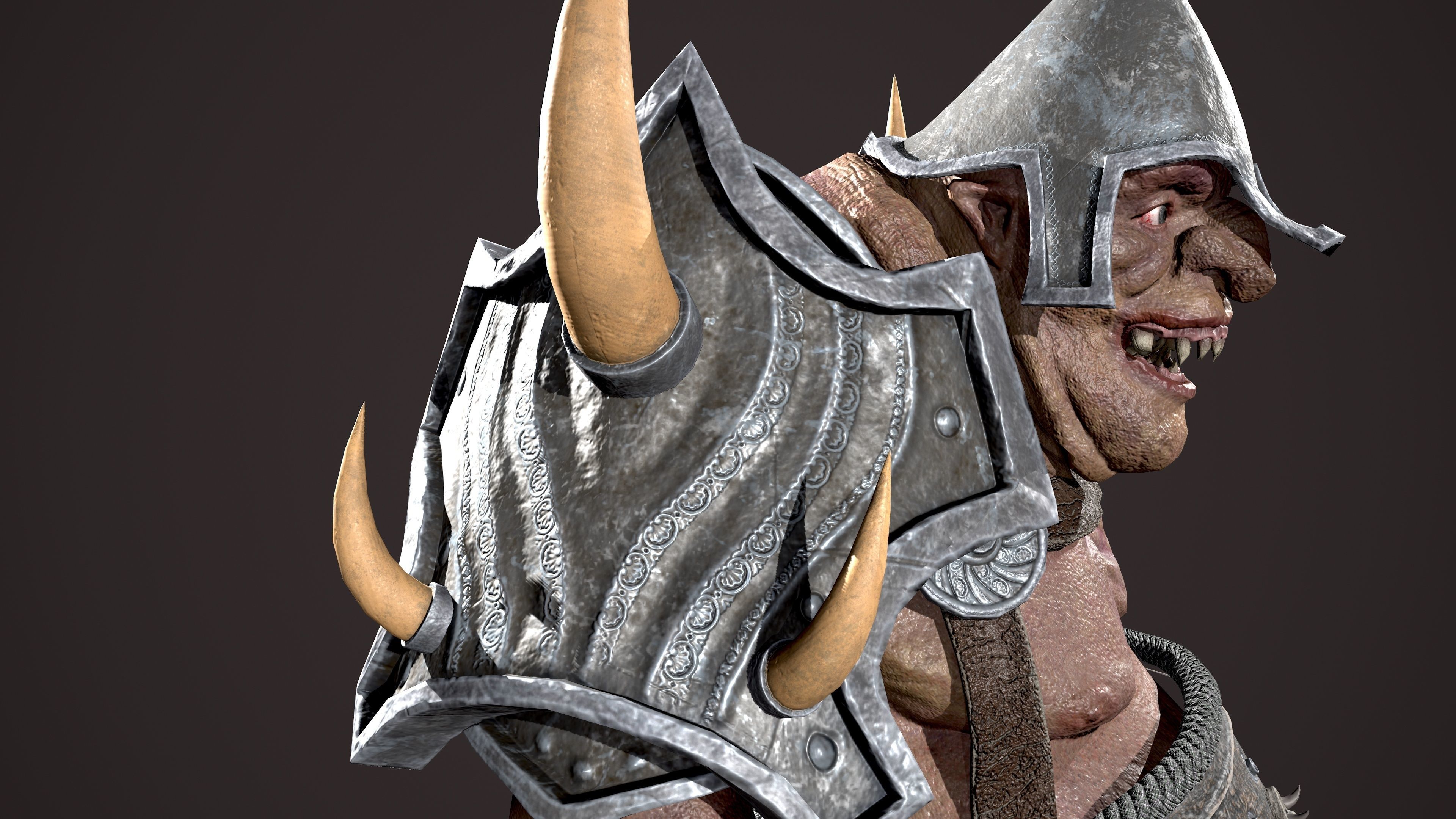Ogre Bull Low-poly 3D model_9