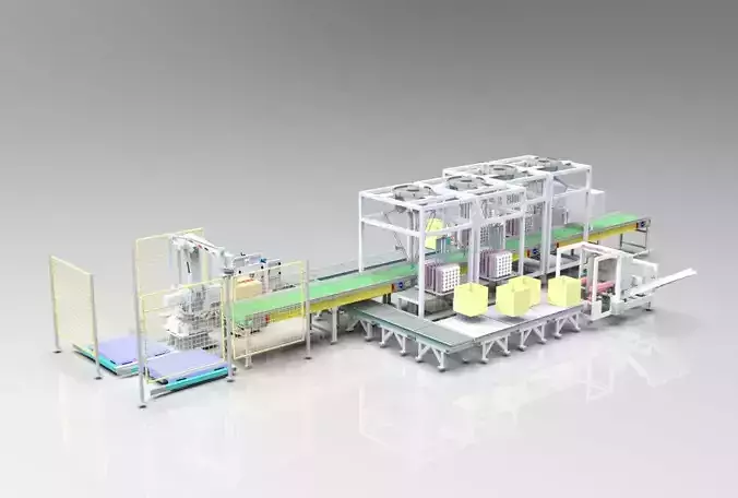 3D Design of Automatic Paper Box Filling and Opening Machine 3D model