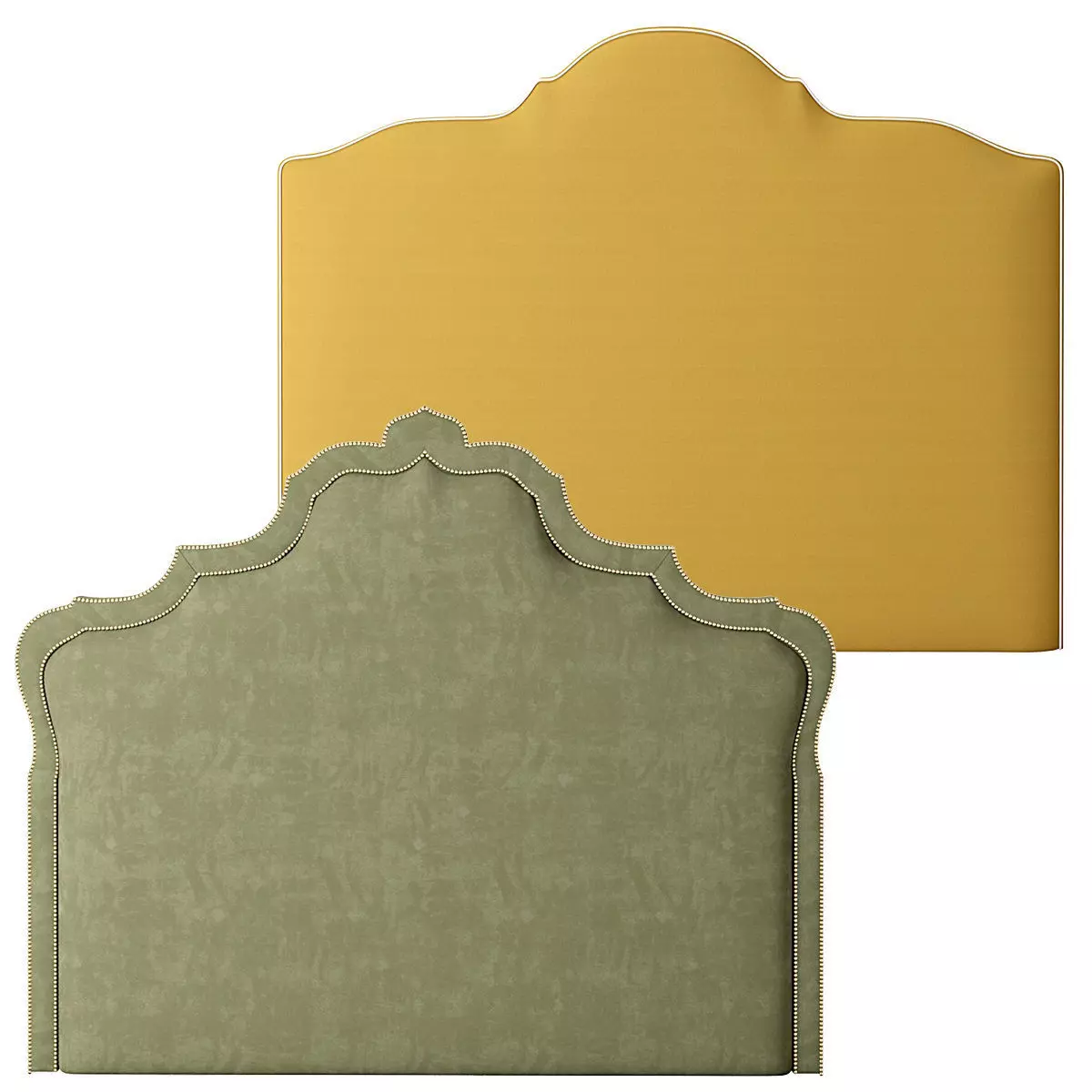 Headboard 3 double upholstered 3D model_0