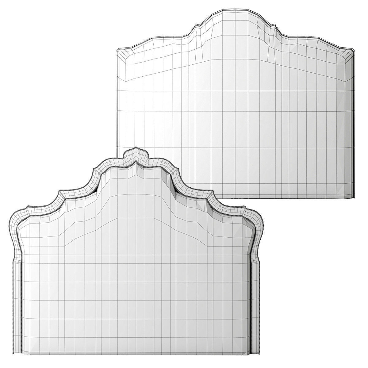 Headboard 3 double upholstered 3D model_4