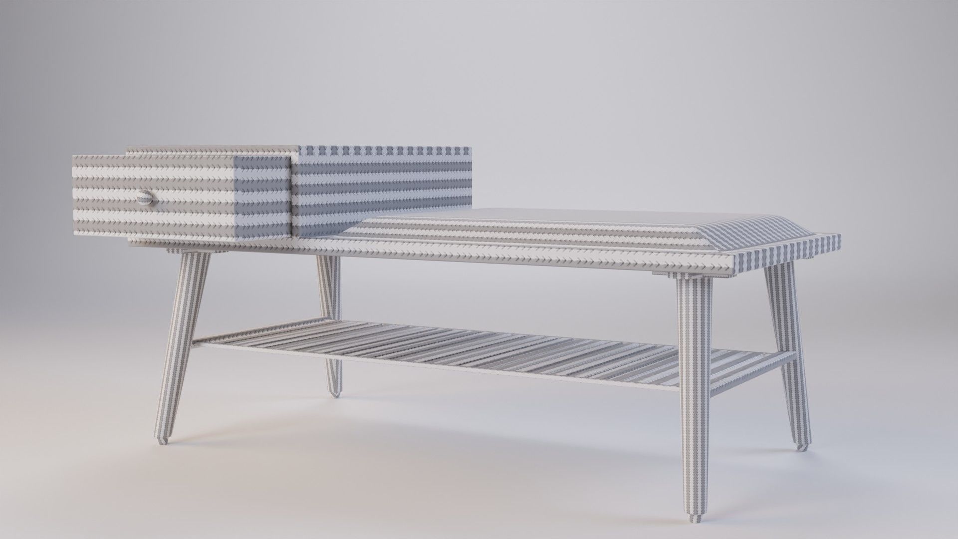 Sofa Stool With Shoe Rack 80x40x38 3D model_4