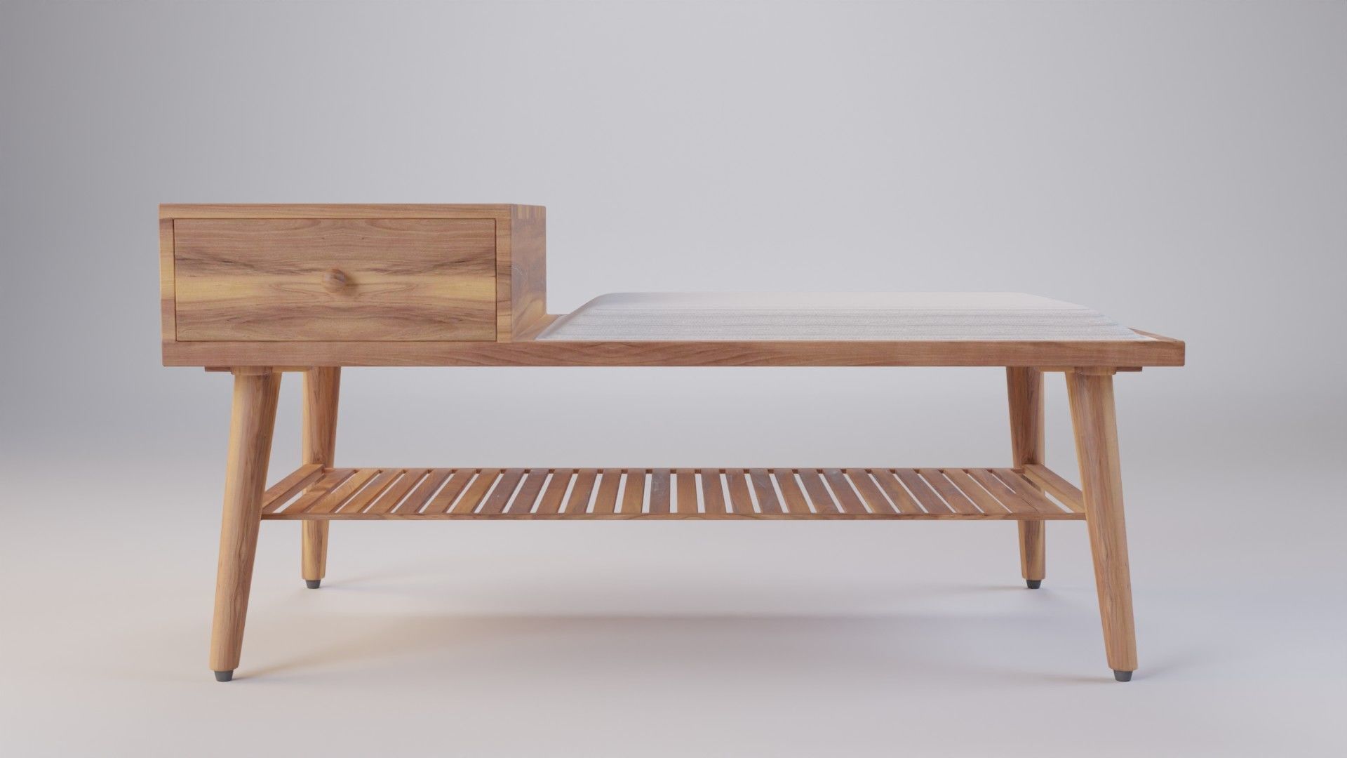 Sofa Stool With Shoe Rack 80x40x38 3D model_2