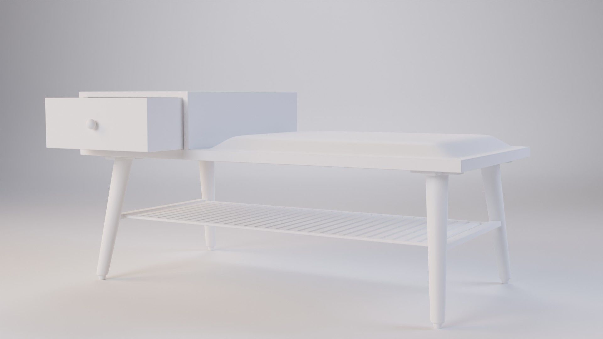 Sofa Stool With Shoe Rack 80x40x38 3D model_5