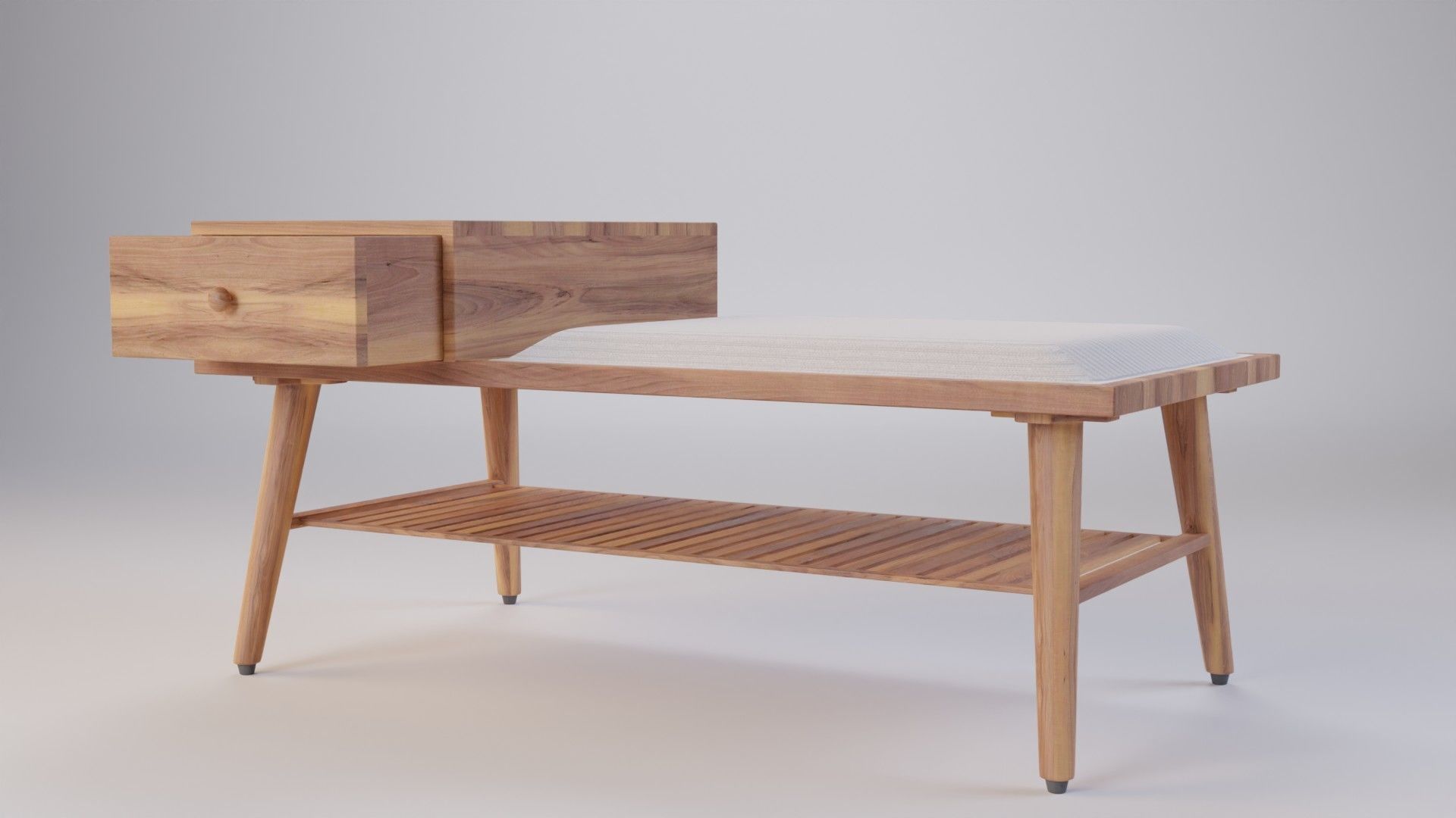 Sofa Stool With Shoe Rack 80x40x38 3D model_3