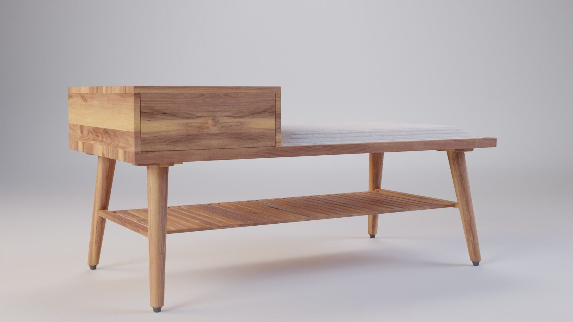 Sofa Stool With Shoe Rack 80x40x38 3D model_1