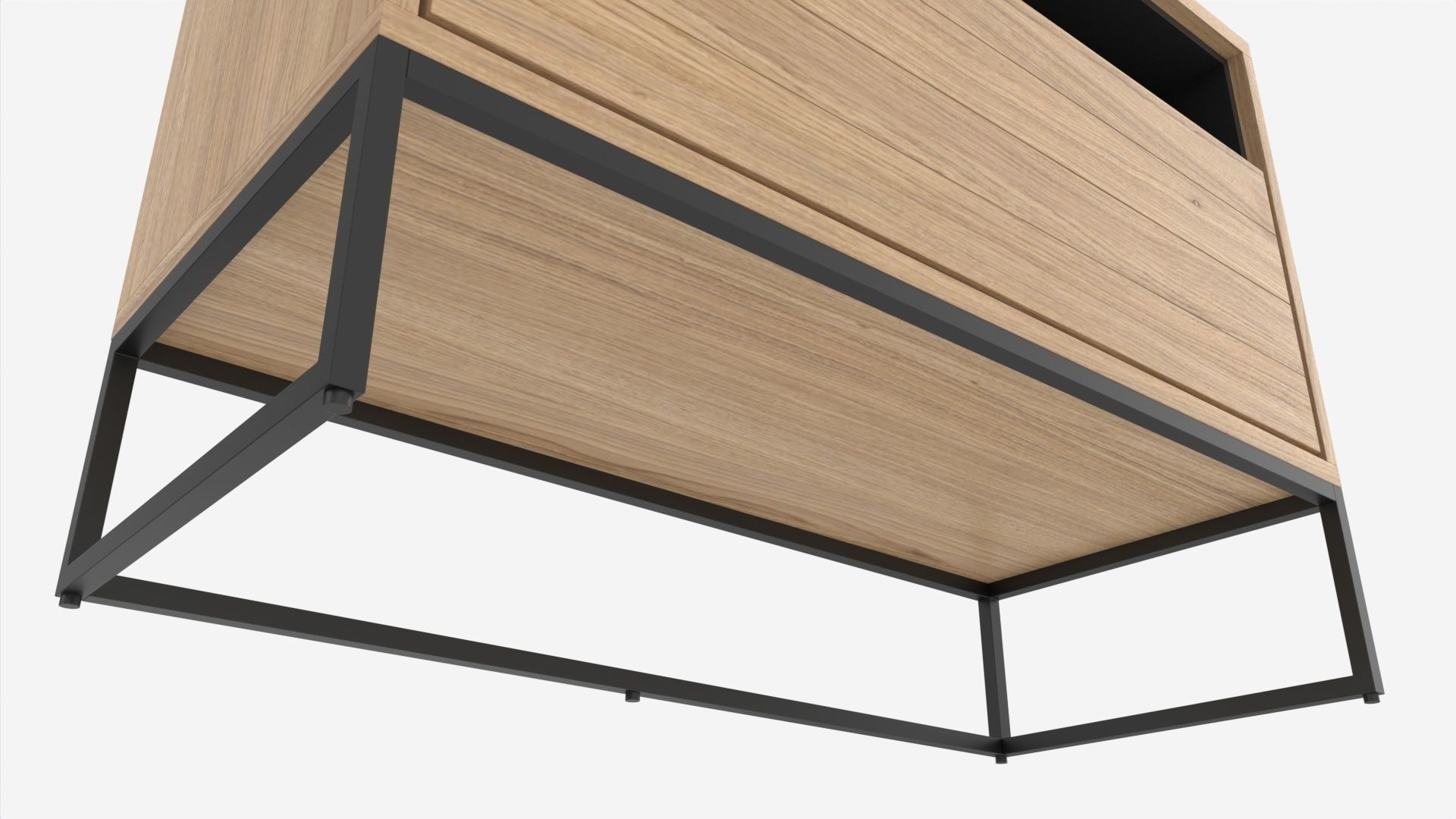 Short sideboard with drawers 3D model_3