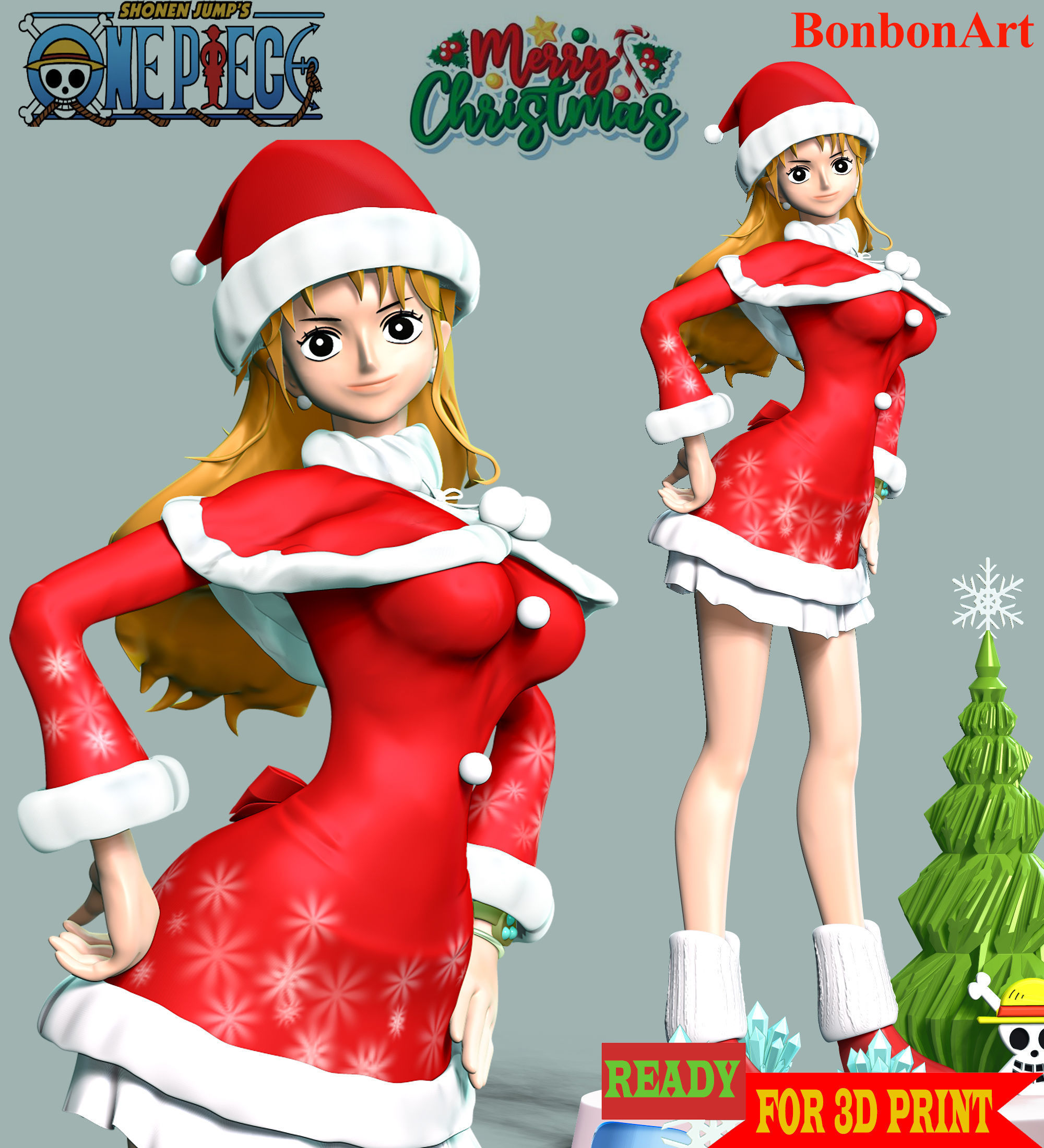 Nami Xmas - One Piece 3D print model_2