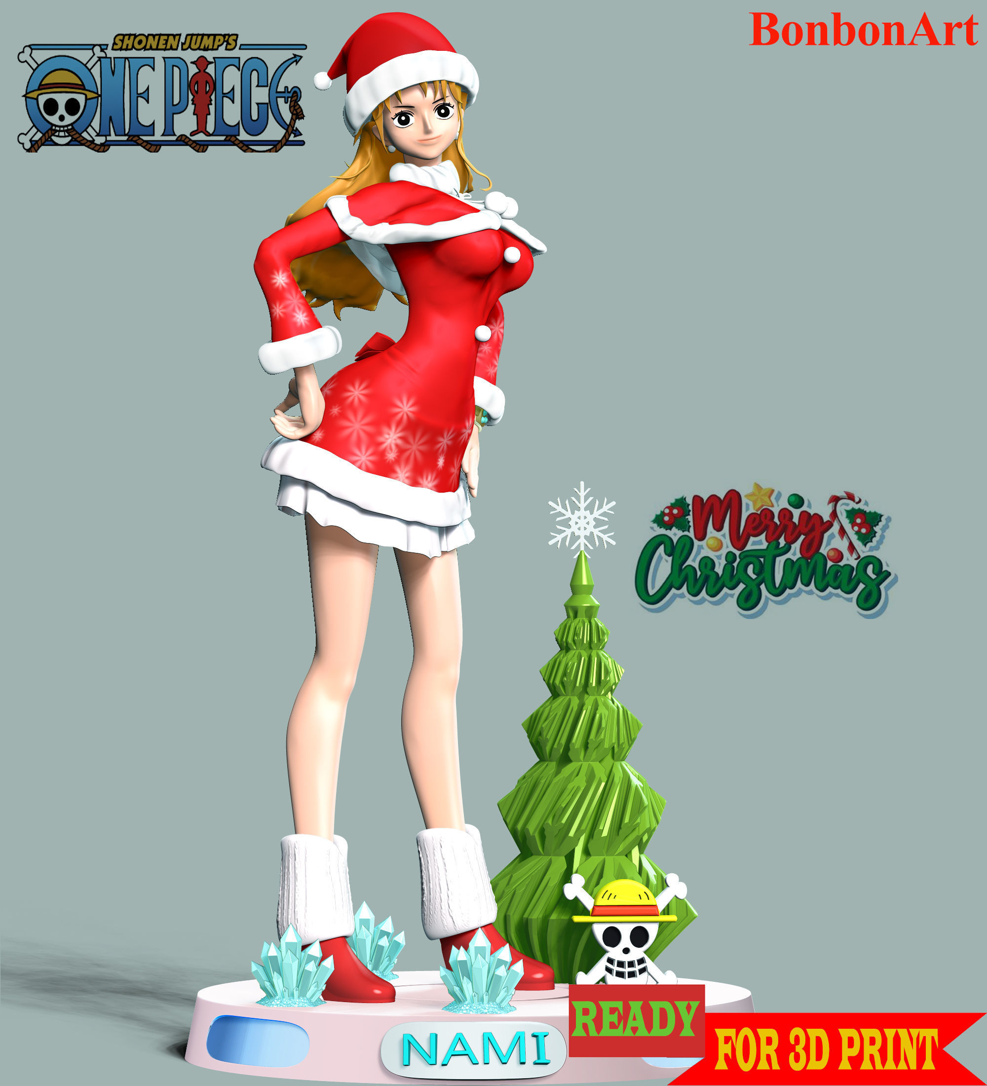 Nami Xmas - One Piece 3D print model_1