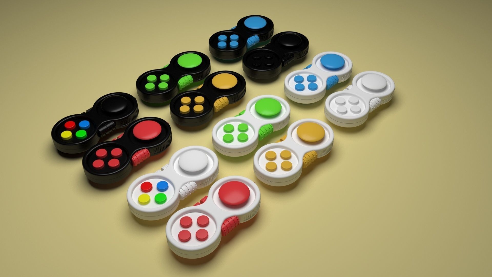 Joypad Controller Fidget Toys Set 3D model_31