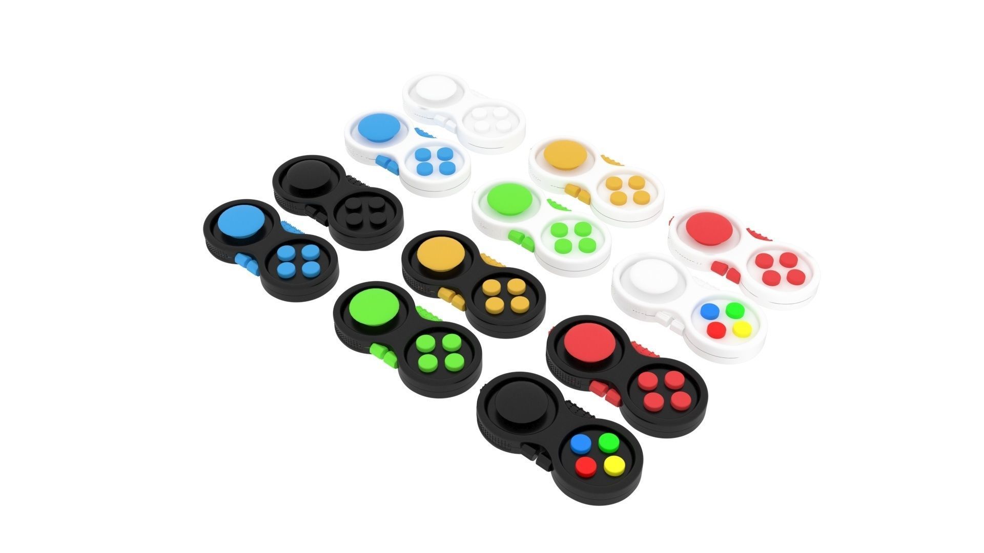 Joypad Controller Fidget Toys Set 3D model_3