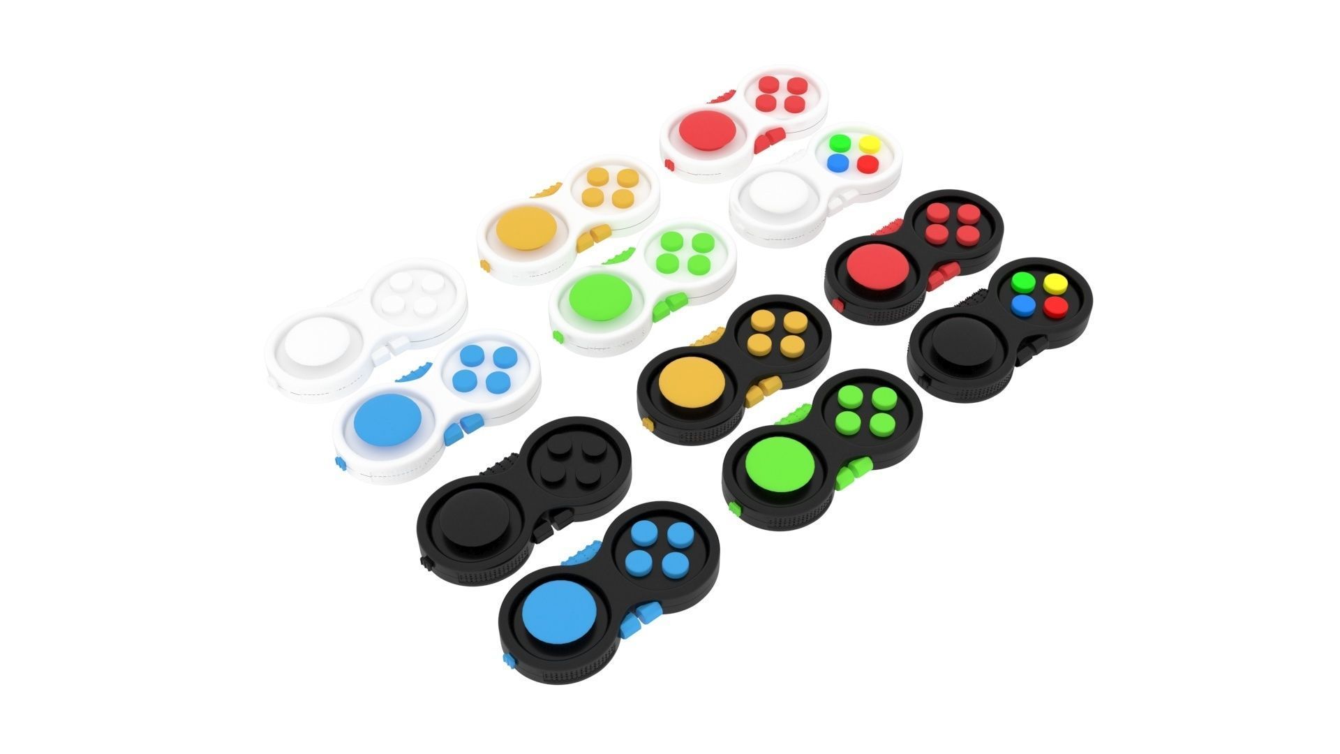 Joypad Controller Fidget Toys Set 3D model_2
