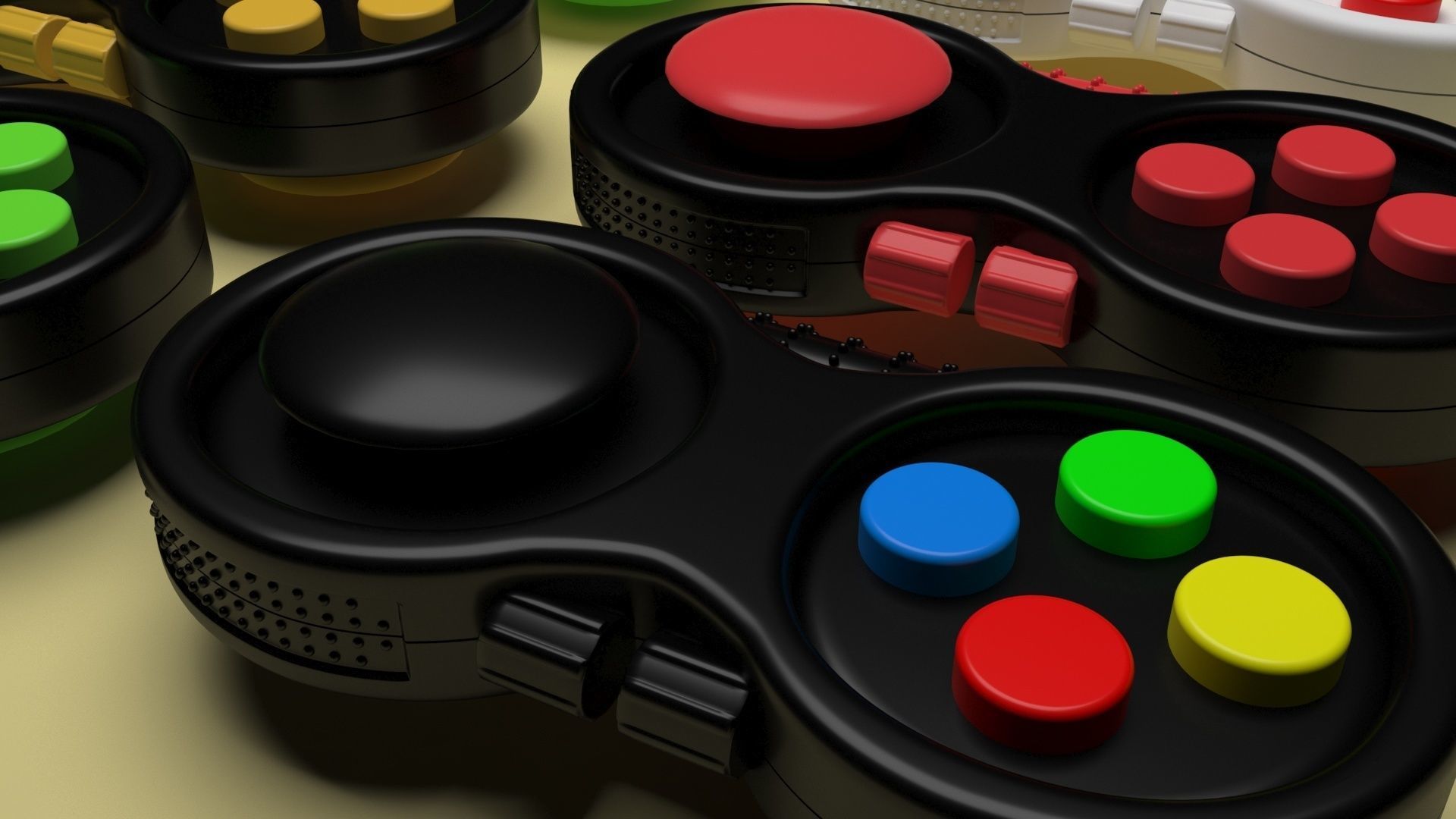 Joypad Controller Fidget Toys Set 3D model_34