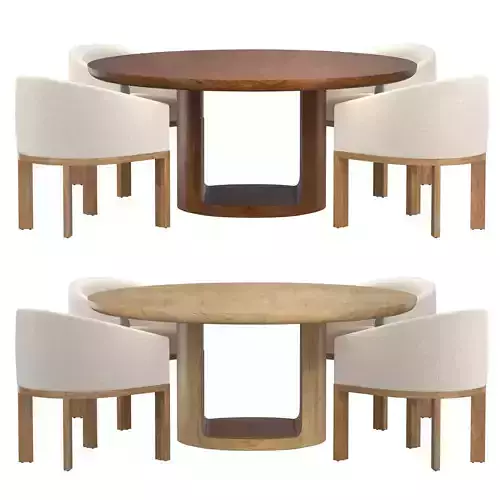 OSLO OPEN ROUND DINING TABLE FABIAN CHAIR 3D model