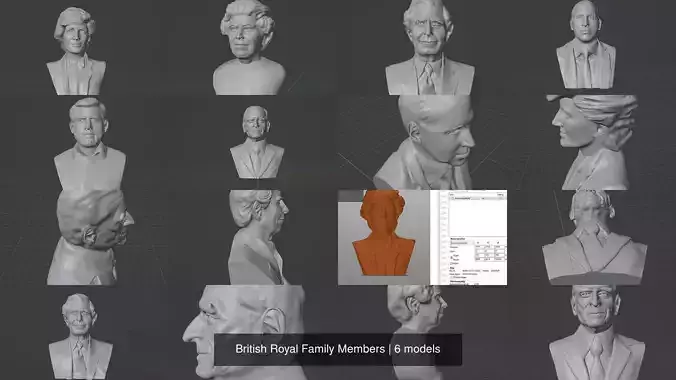 British Royal Family Members 3D Model Collection