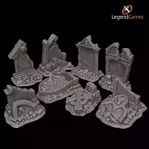 LegendGames Broken Tombstones 3D print model