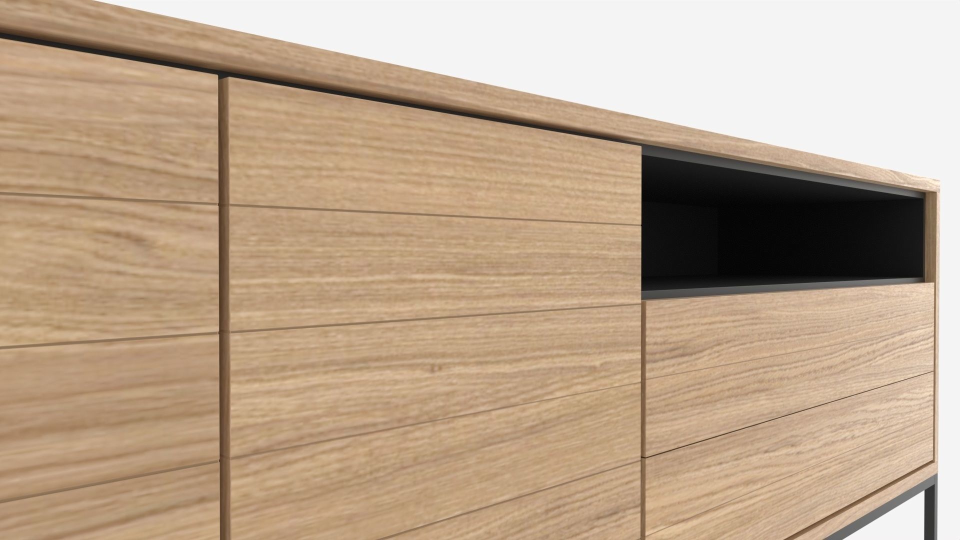 Sideboard with doors and drawers 3D model_3