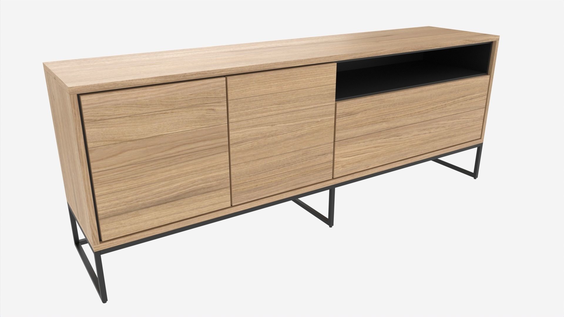 Sideboard with doors and drawers 3D model_1