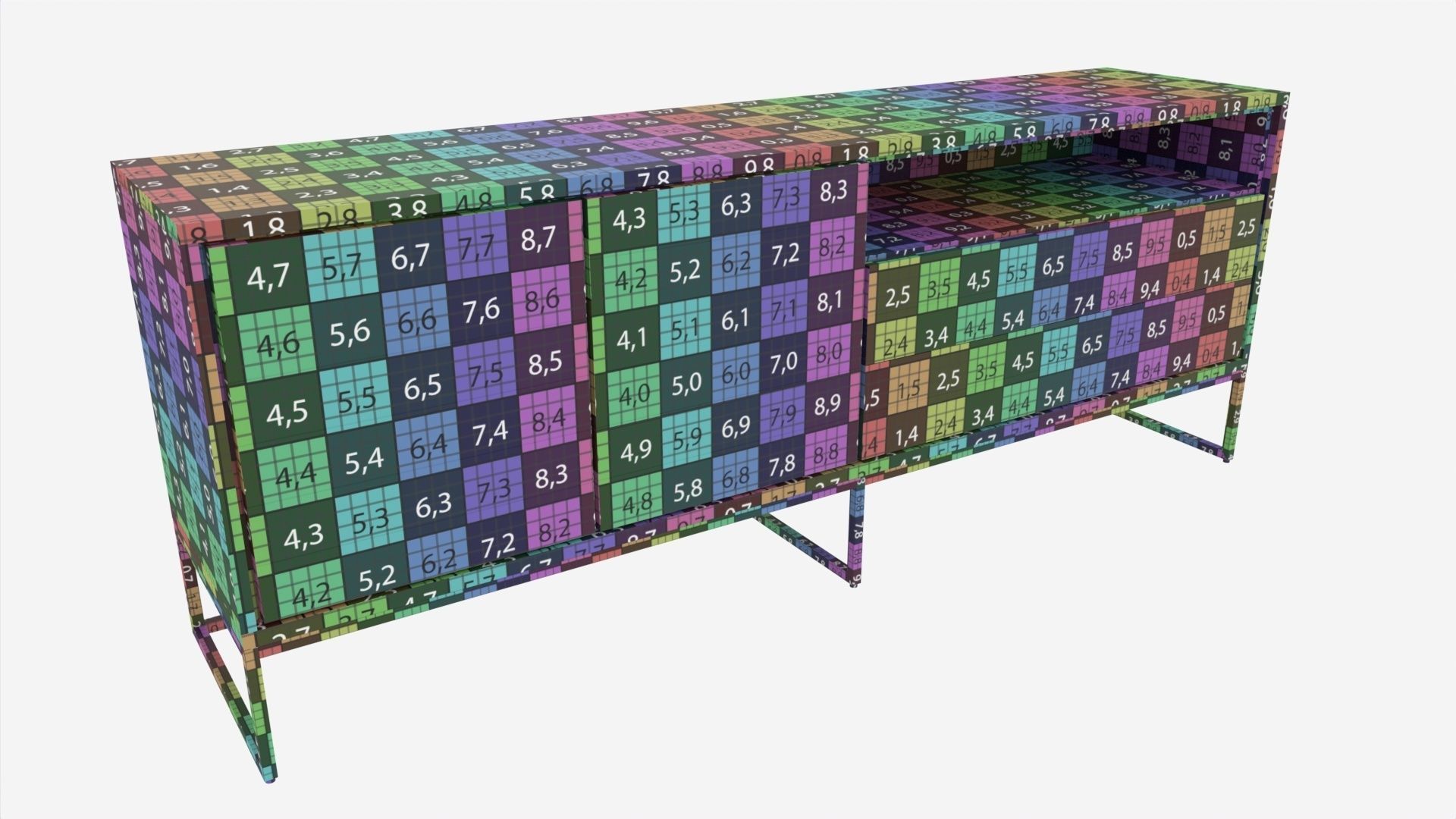 Sideboard with doors and drawers 3D model_7