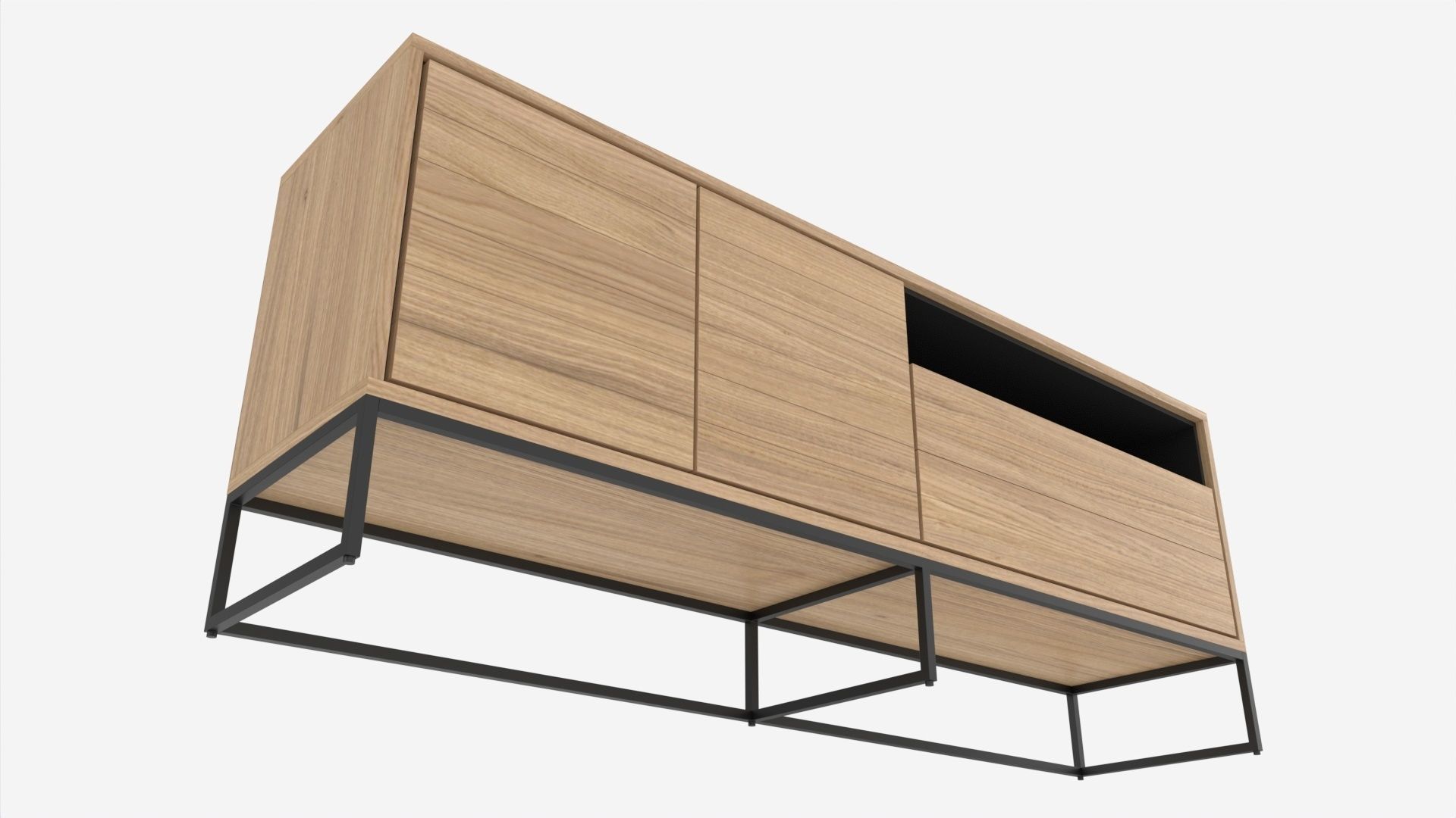 Sideboard with doors and drawers 3D model_4