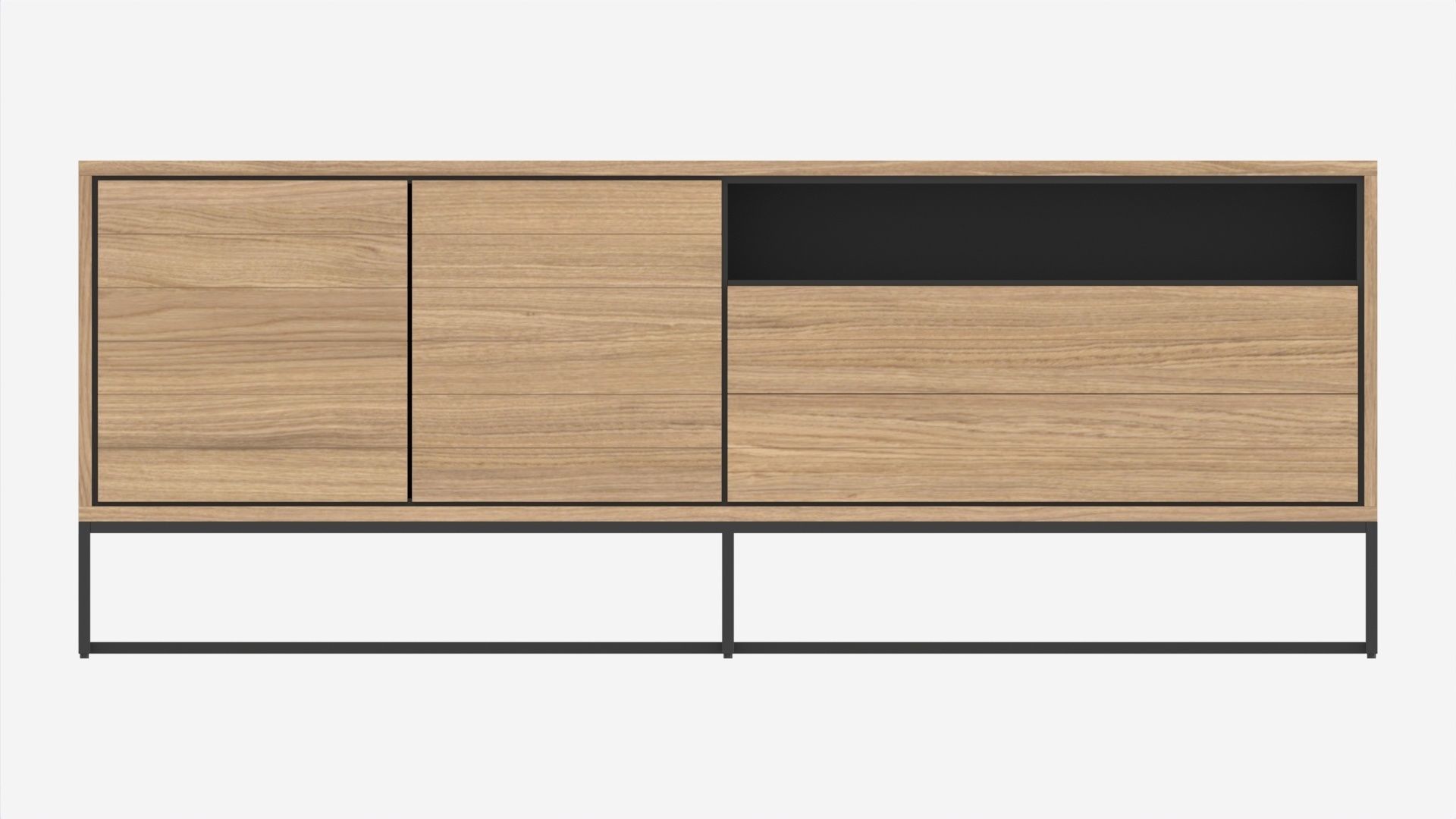 Sideboard with doors and drawers 3D model_5