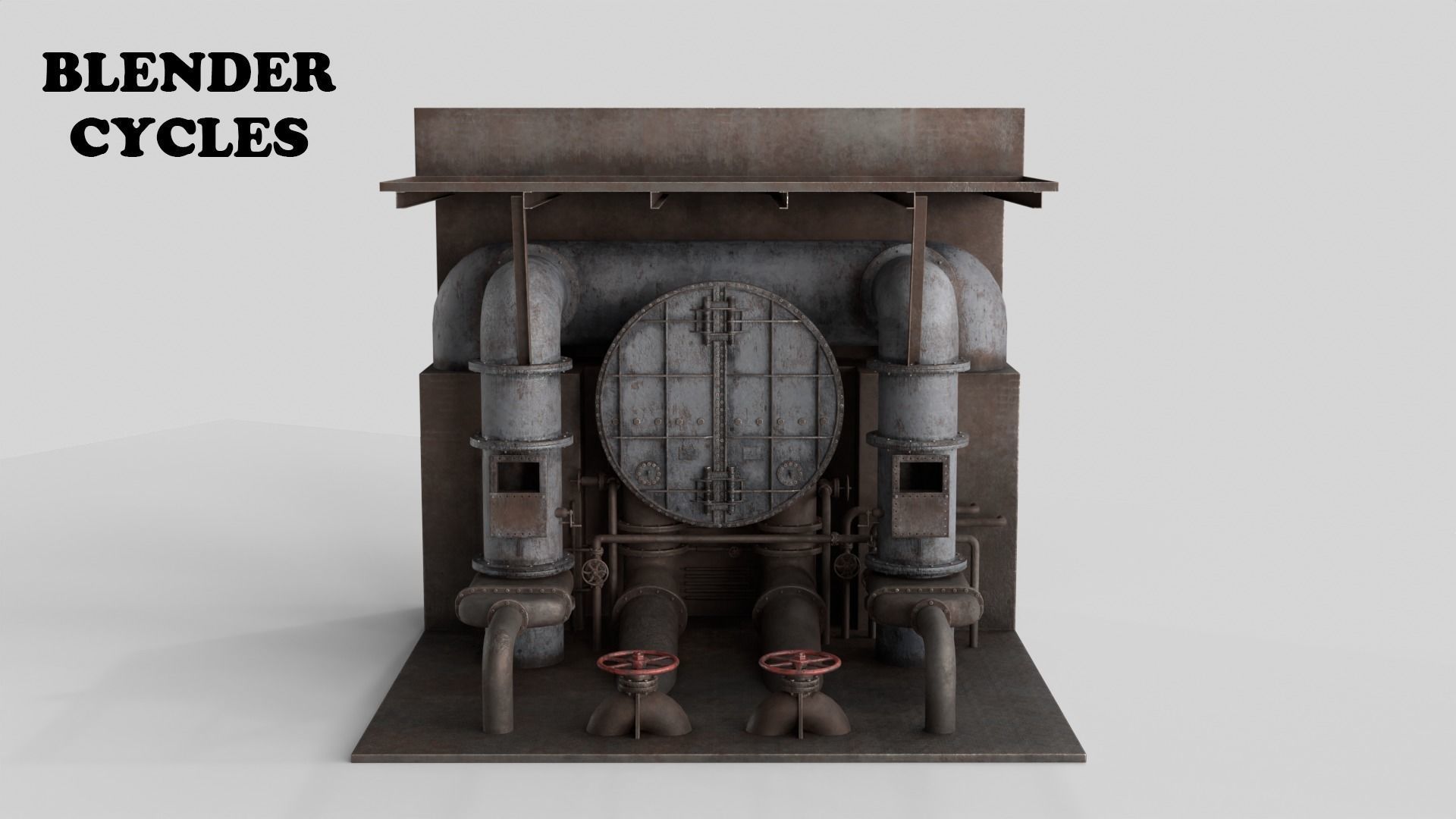 Industrial Pipes v4 Low-poly 3D model_19