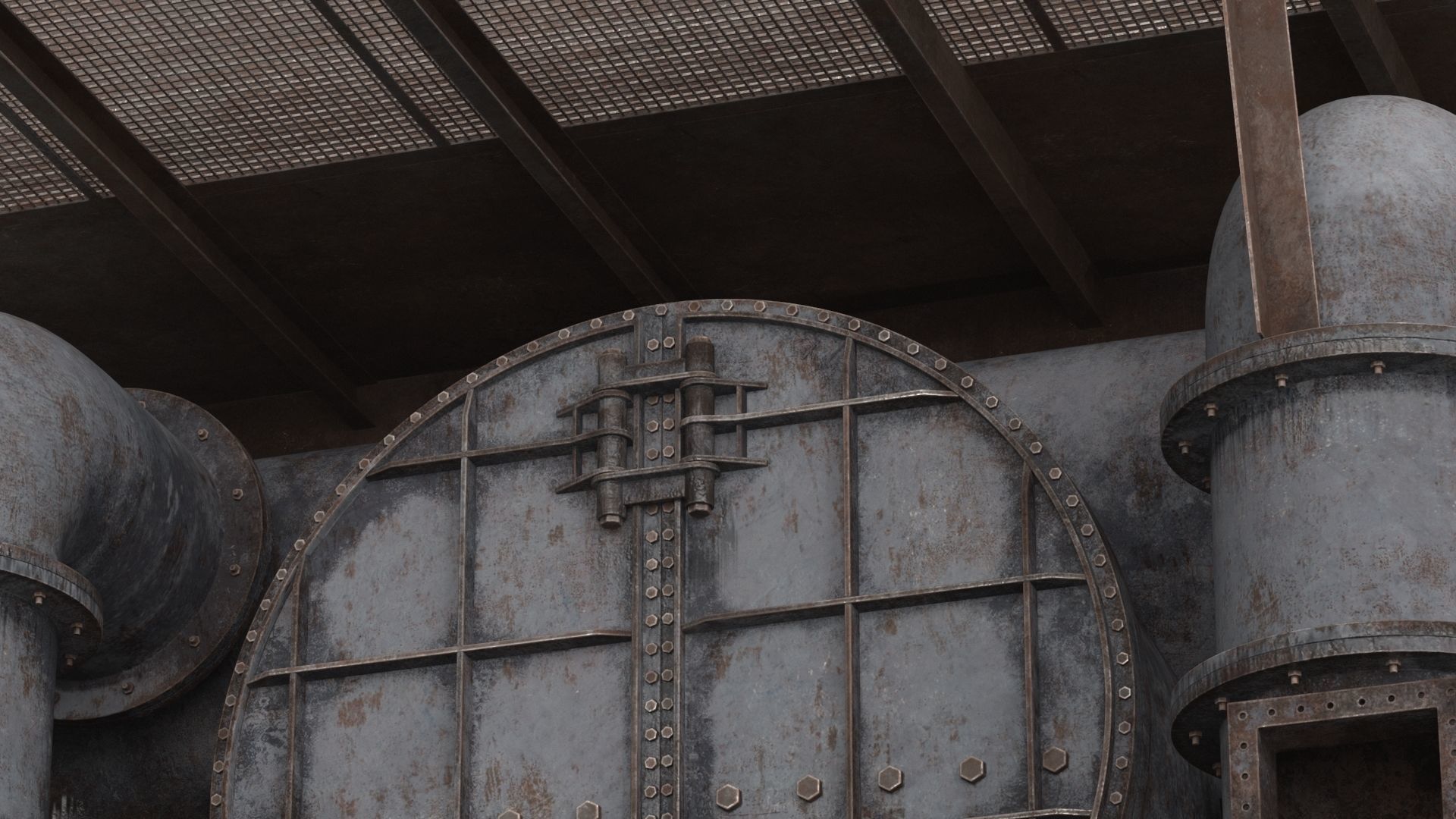 Industrial Pipes v4 Low-poly 3D model_12