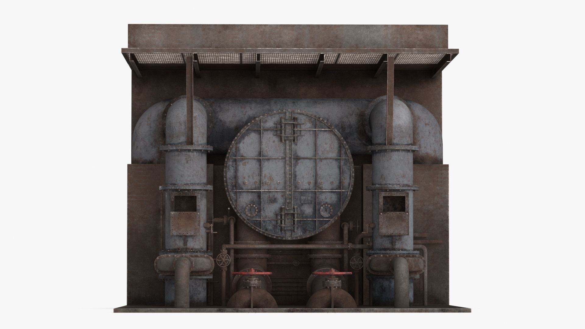 Industrial Pipes v4 Low-poly 3D model_3