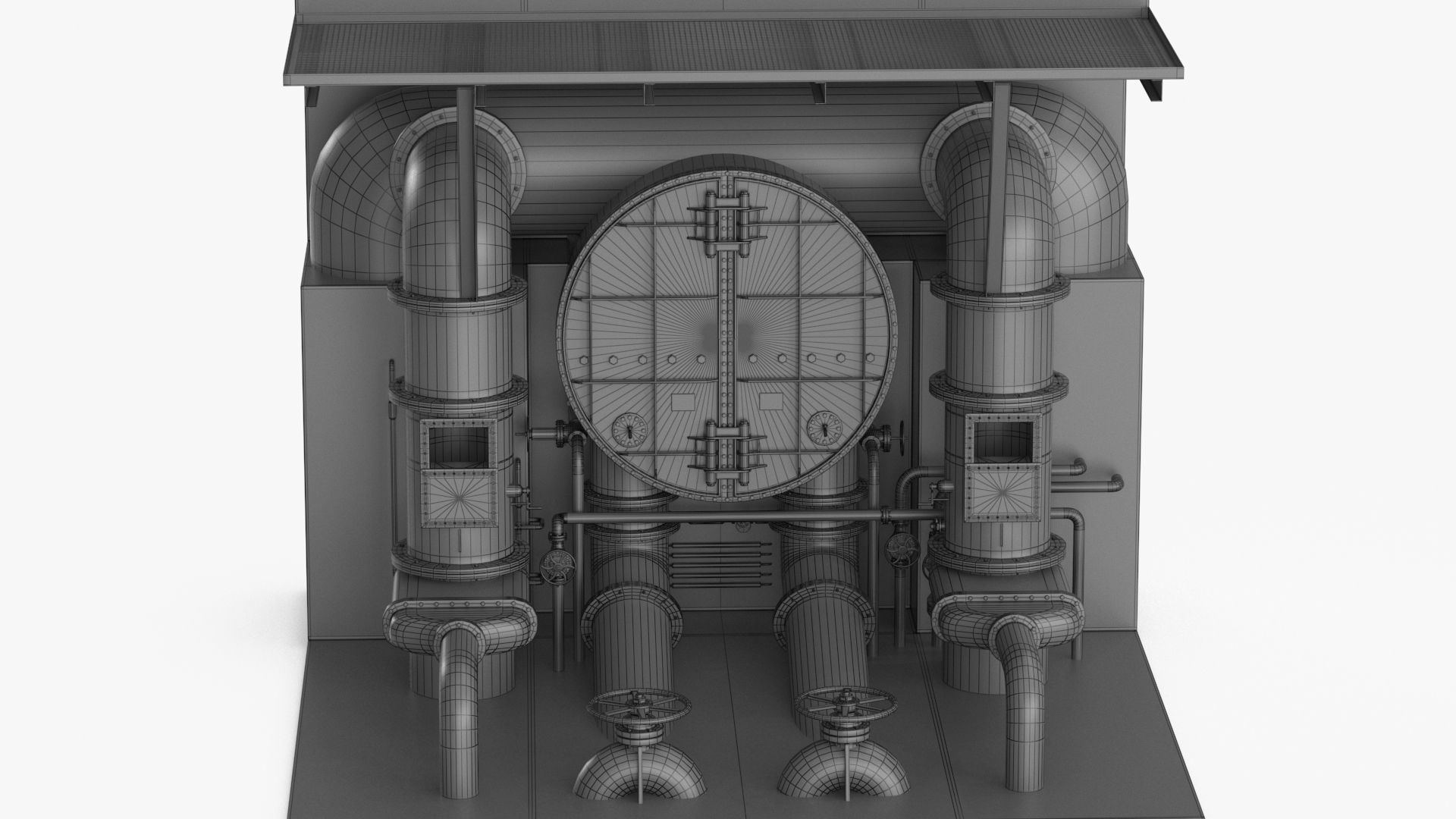 Industrial Pipes v4 Low-poly 3D model_20