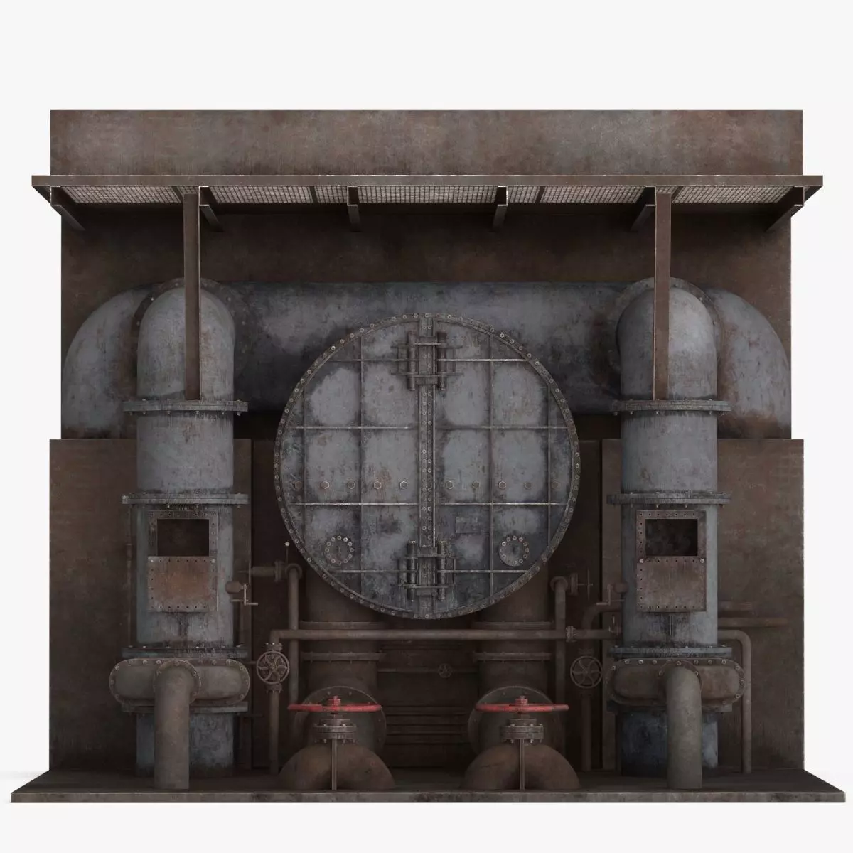 Industrial Pipes v4 Low-poly 3D model_0