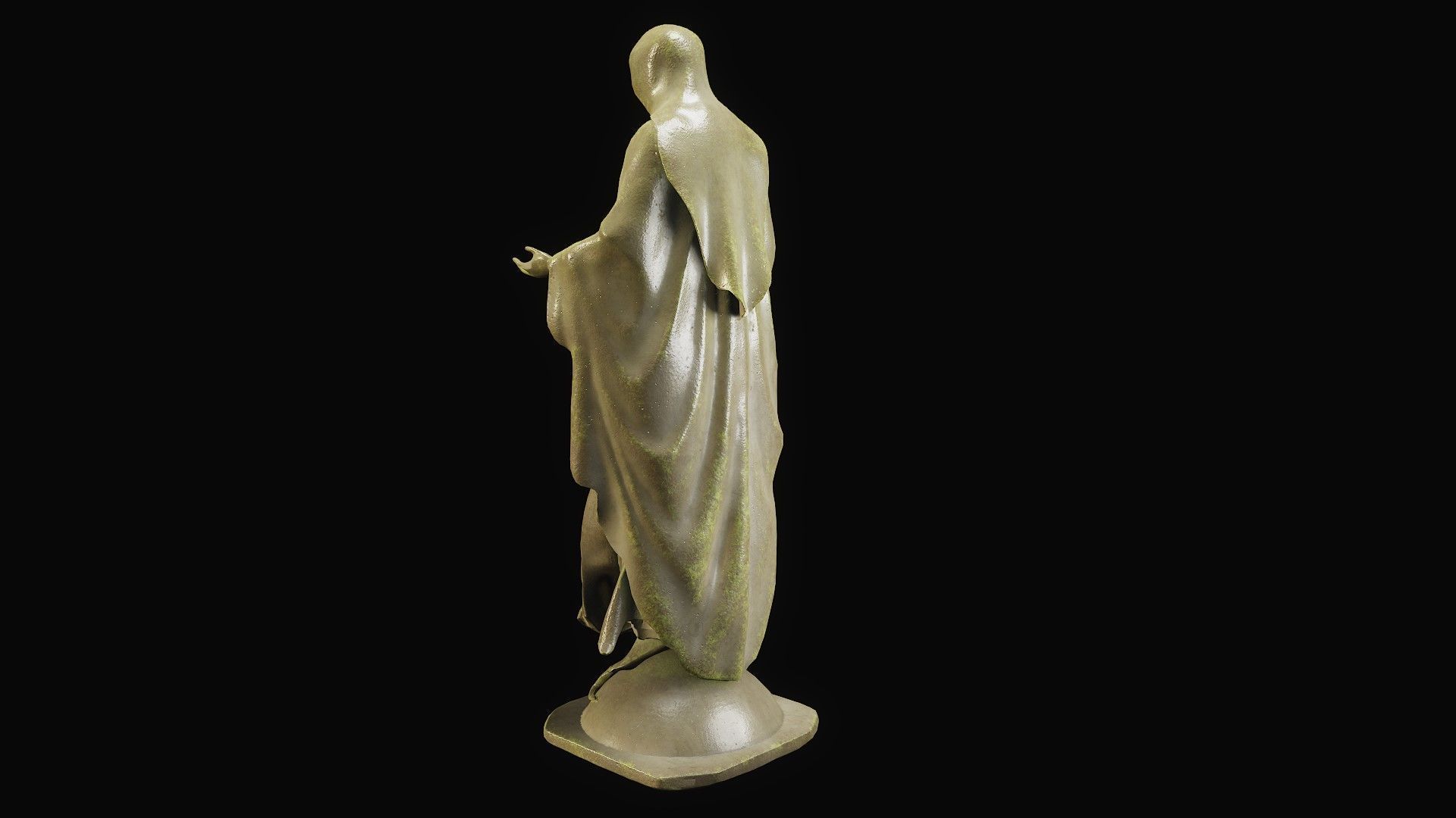 Virgin Mary Statue Low-poly 3D model_7