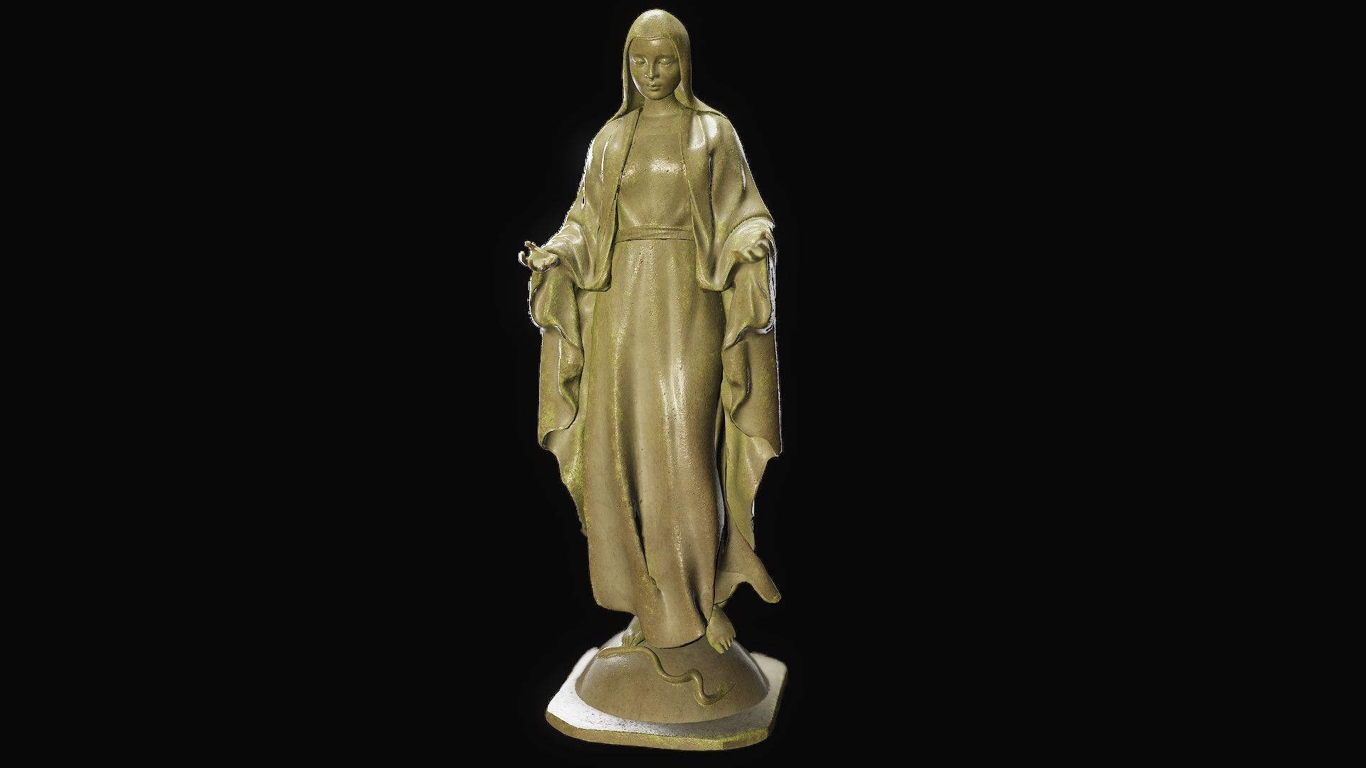 Virgin Mary Statue Low-poly 3D model_5
