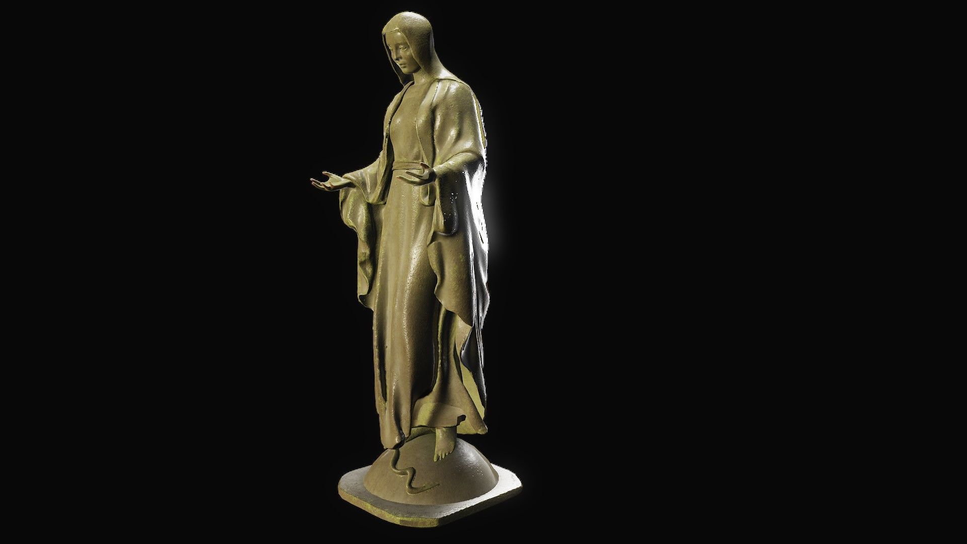 Virgin Mary Statue Low-poly 3D model_6