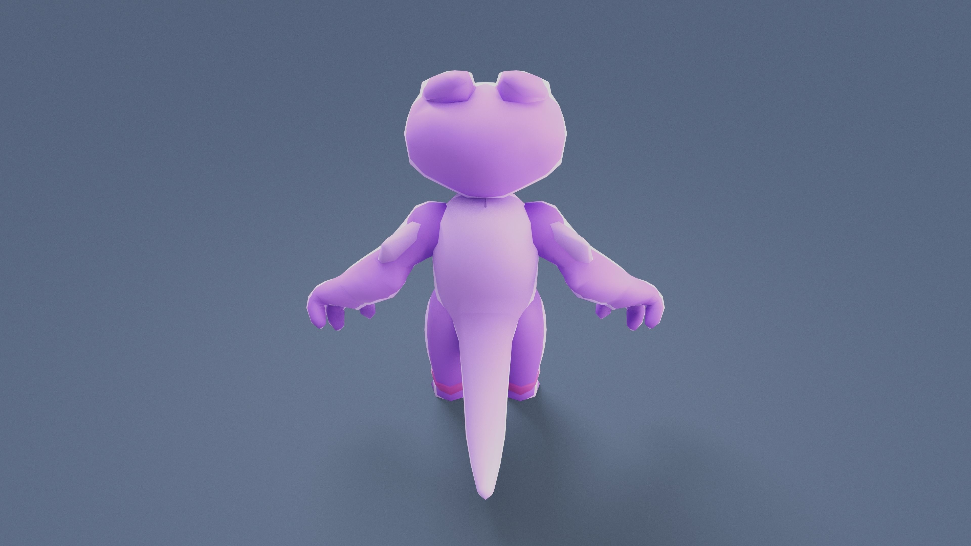Cartoon Characters - Small Fury Warrior Low-poly 3D model_4