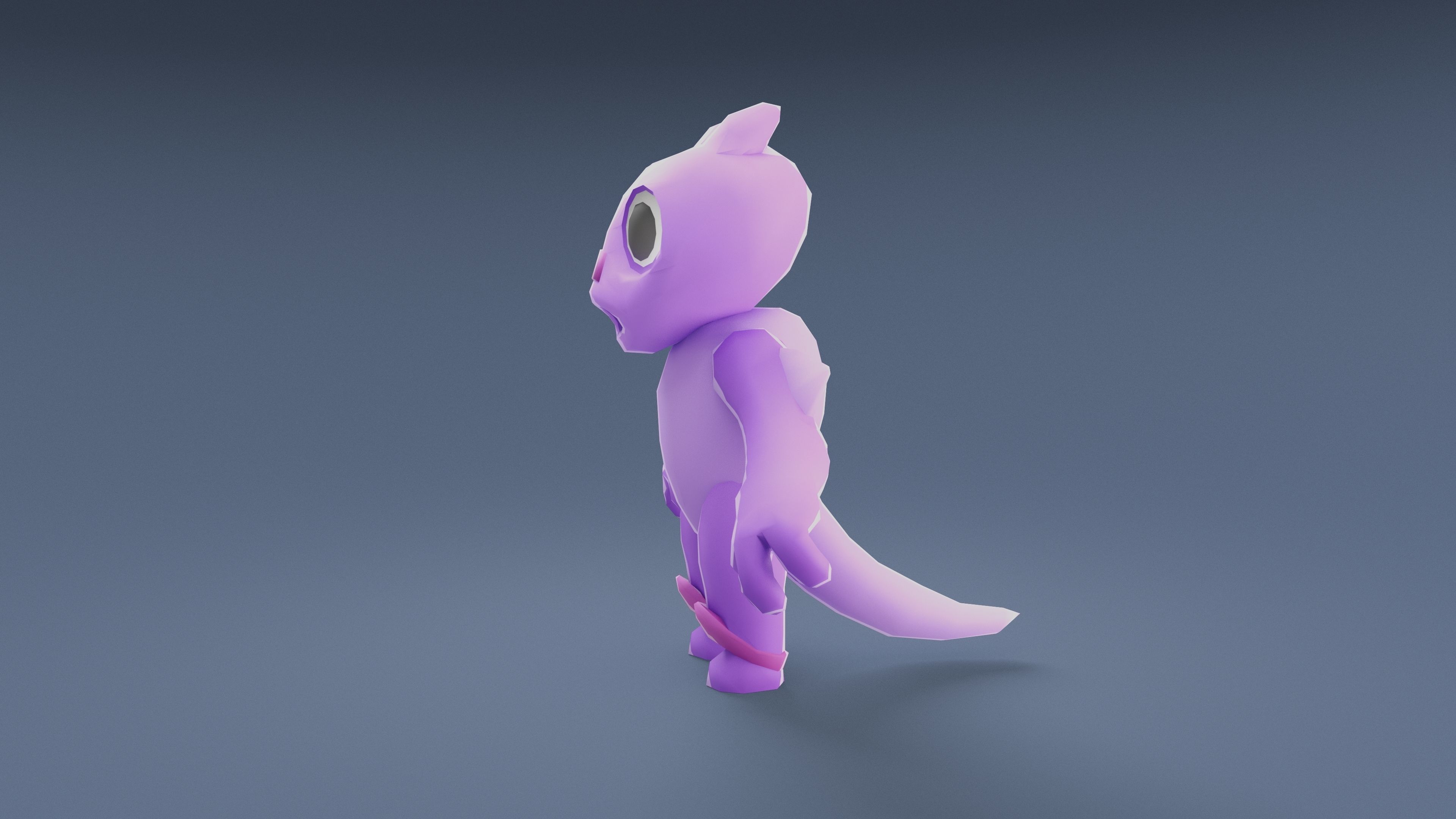 Cartoon Characters - Small Fury Warrior Low-poly 3D model_8